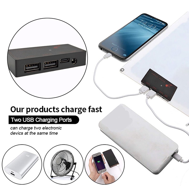 Portable solar cell charger set, including 10 in 1USB fast charging cable