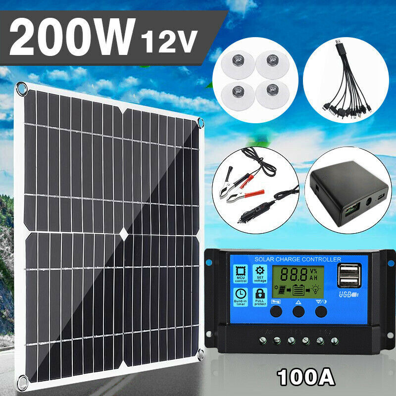 600W Watts Solar Panel Kit 100A 12V Battery Charger with Controller Caravan Boat