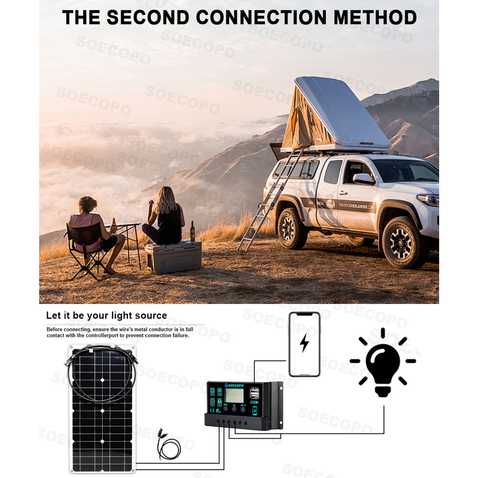 SOECOPO 10000W Solar System Kit, 100A Controller, 12V DC to 110V/220V