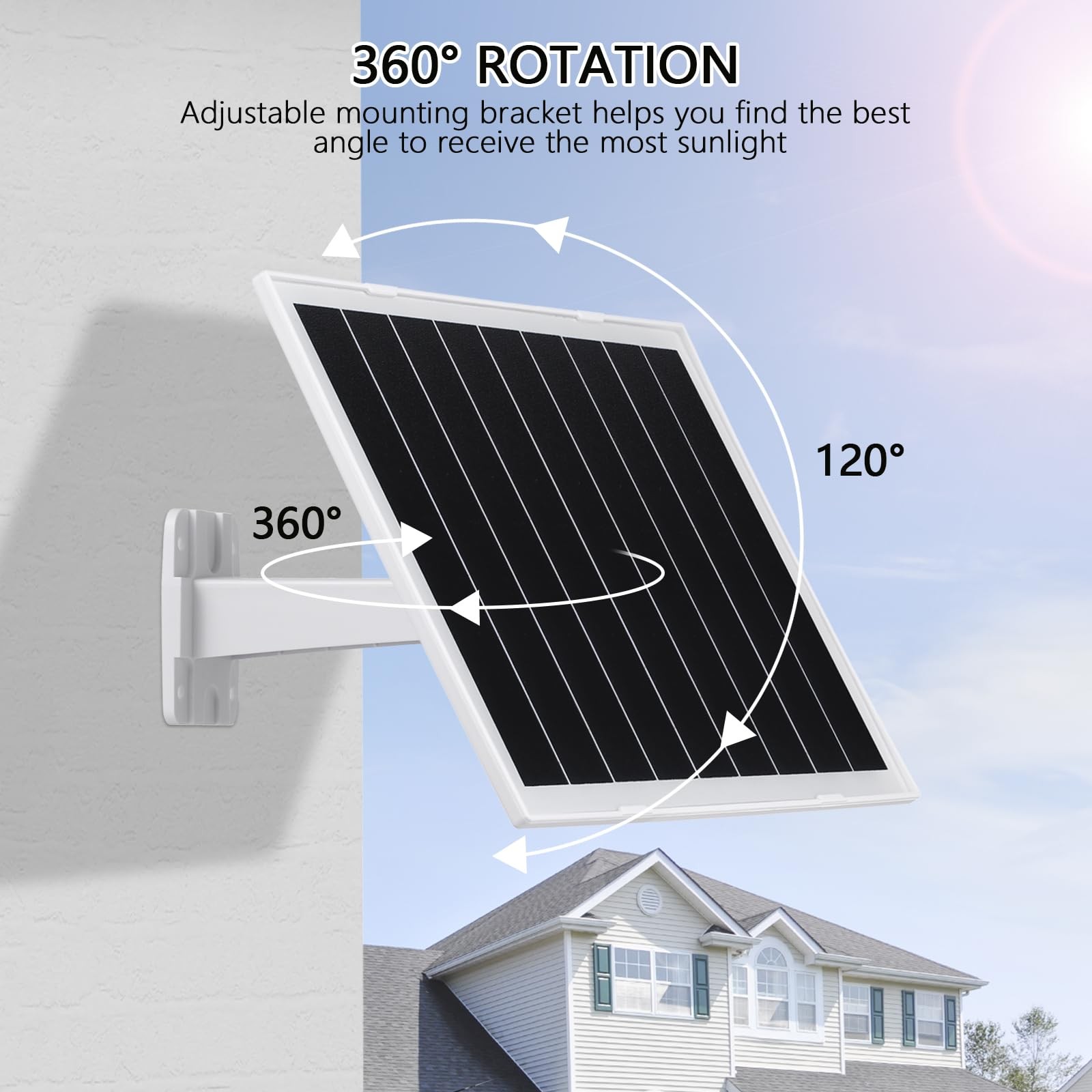 8W Solar Panel for Security Camera,Waterproof Outdoor Solar Charger with DC&M…