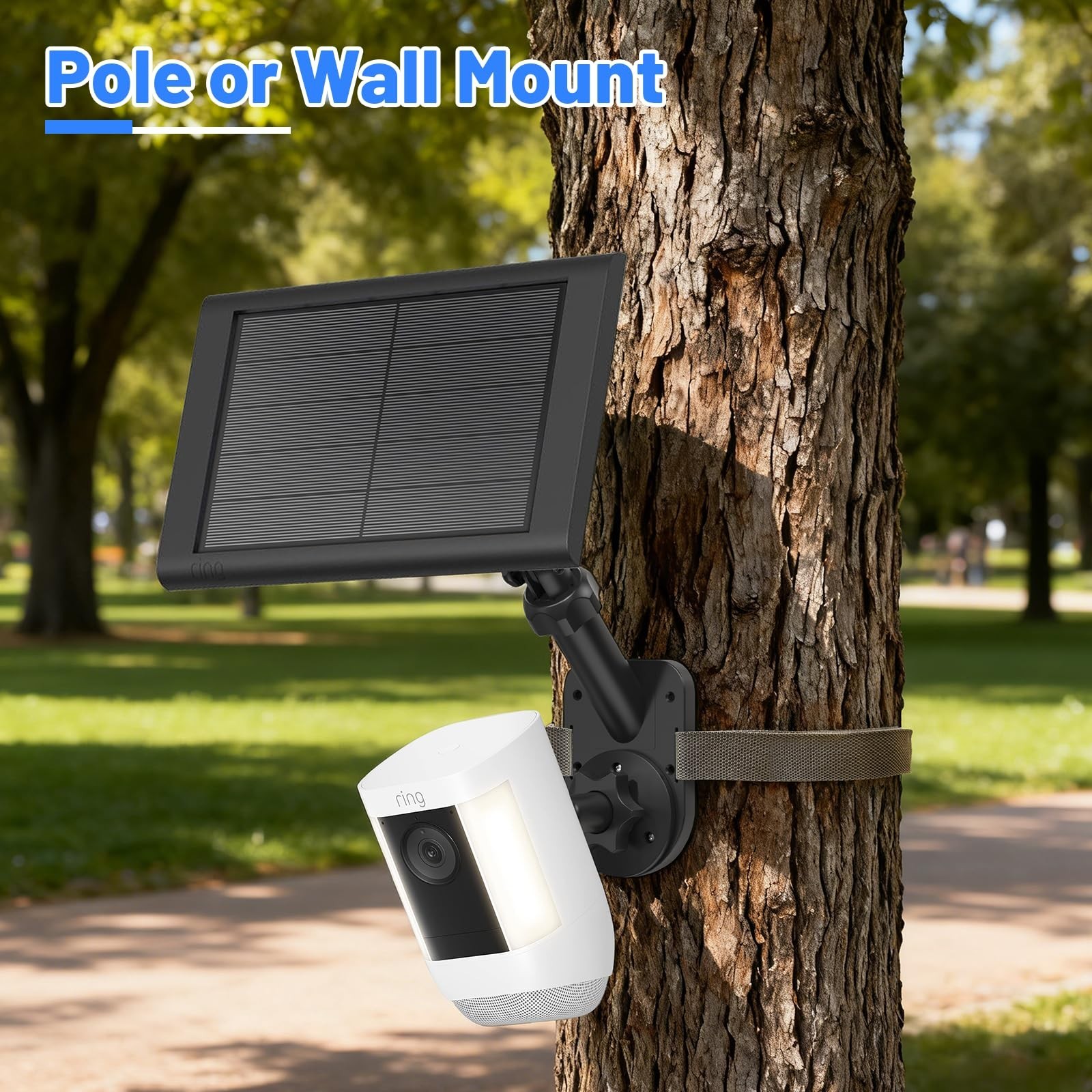 Universal 2-in-1 Adjustable Wall Mount for Solar Panels & Cameras – 360° Rotatio