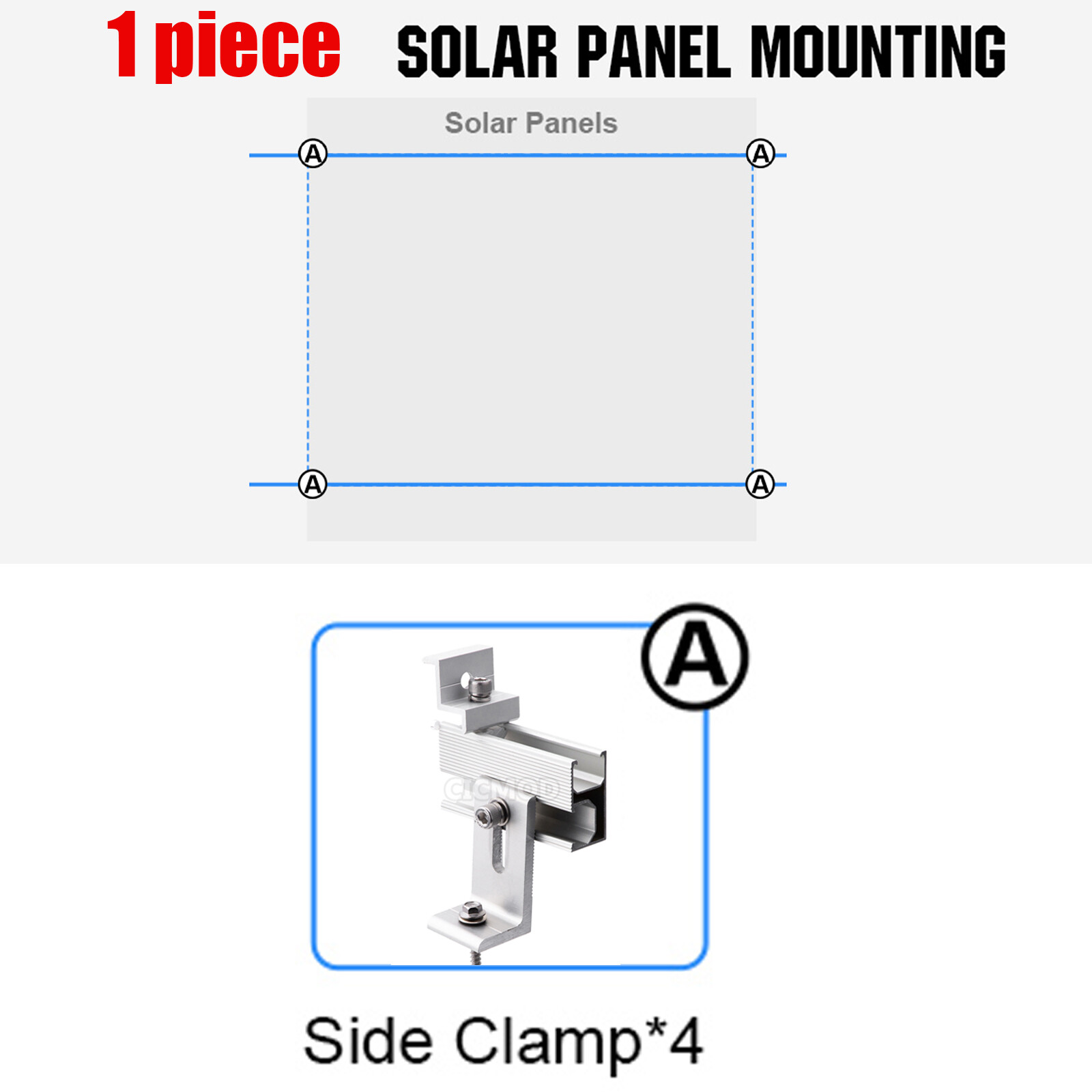 Universal Solar Panel Brackets Roof Mounting Kit For 1-4pcs Solar Panels Mount