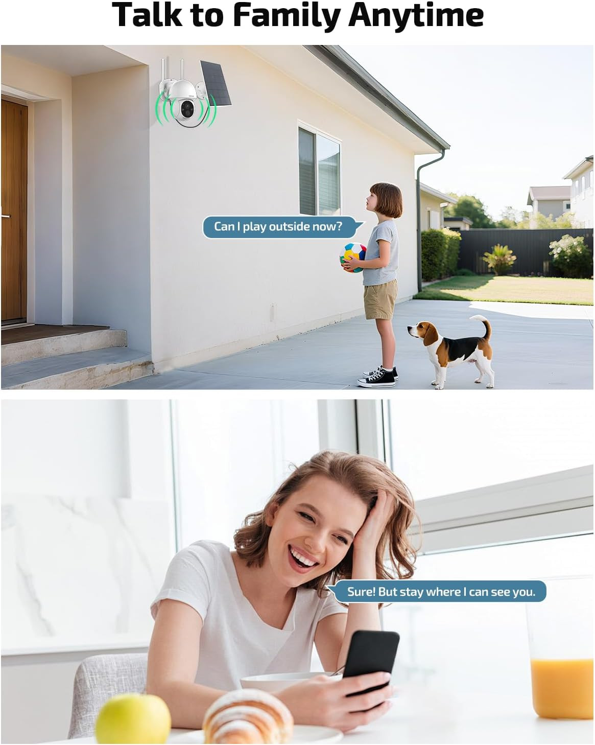 《100% Solar Powered &Full 360° Coverage》Outdoor Wireless PTZ Camera System, 4MP