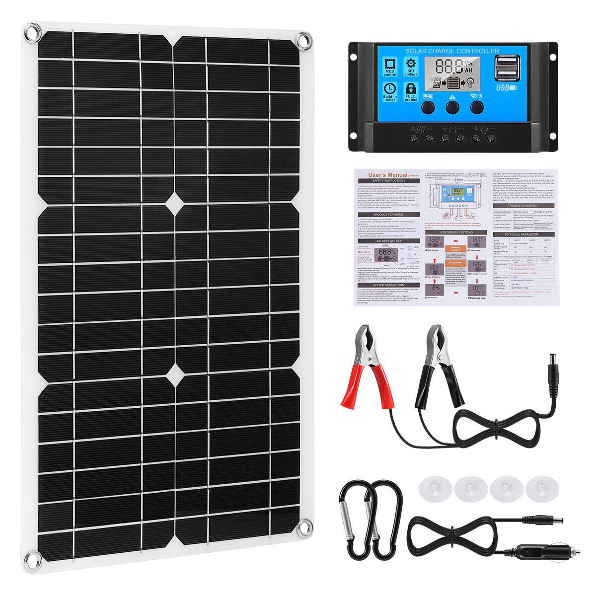 400 Watts Flexible Solar Panel 12V Mono Home RV Rooftop Camping with Controller