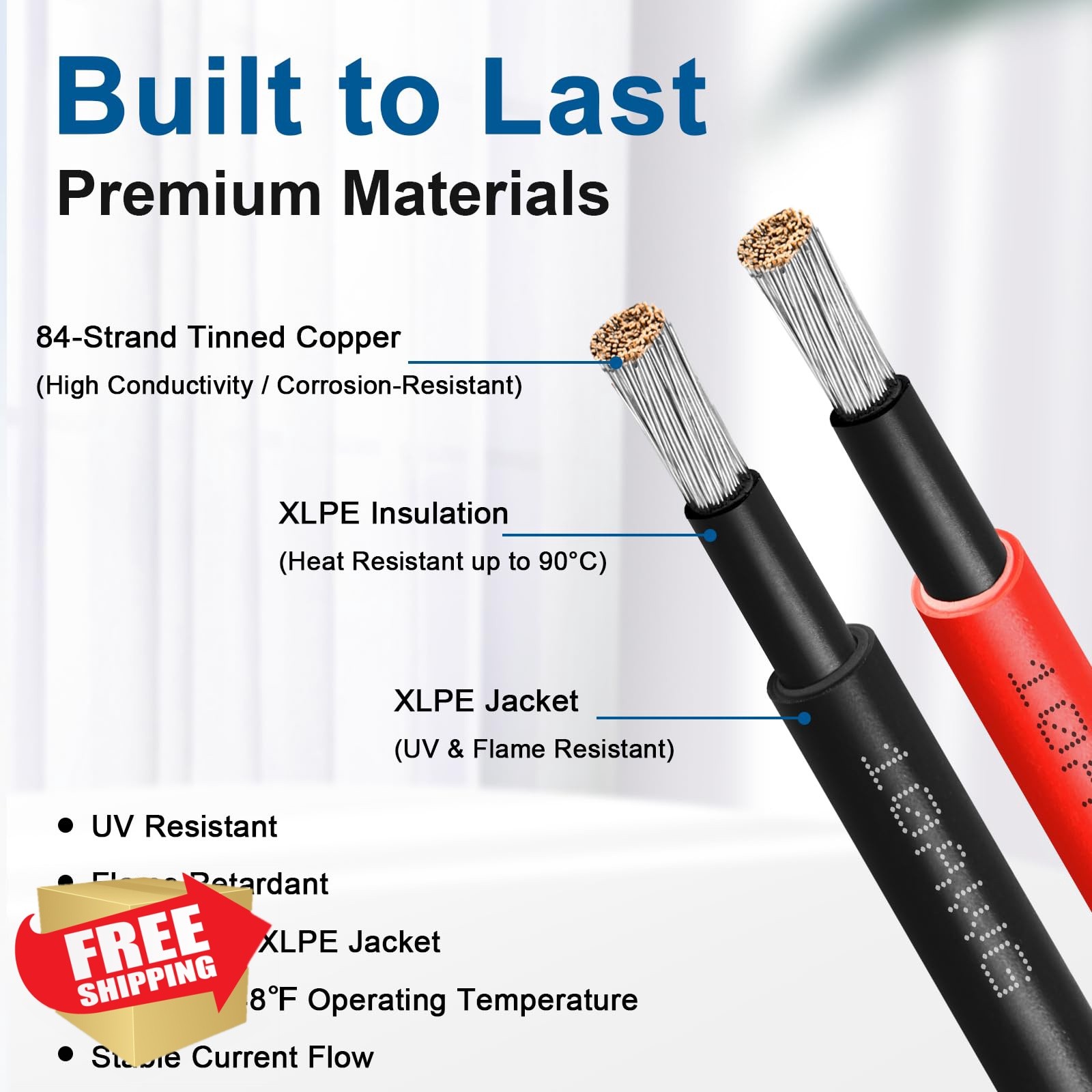XRDS-RF 10AWG 100FT Solar Extension Cable 2 Pack