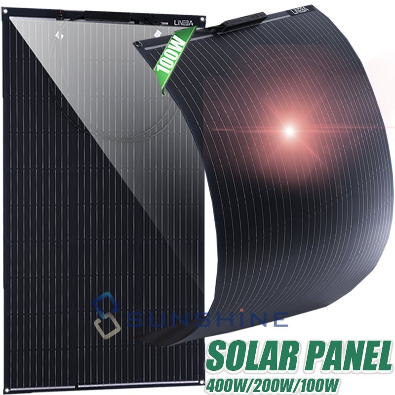 Portable Flexible Solar Panel 100W 200W 400W w/ 30A Controller for Power Station