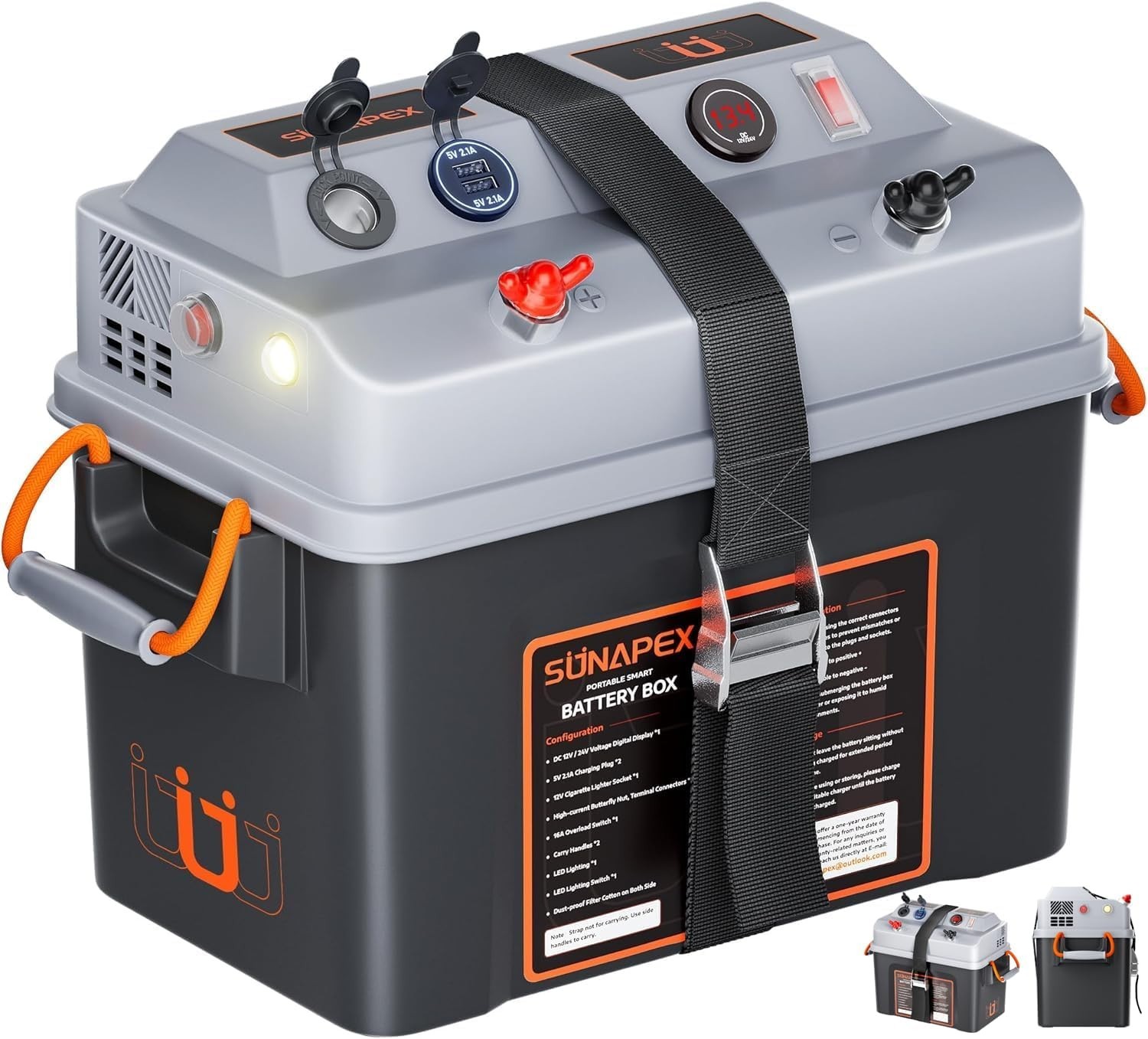 Smart Battery Box 12V/24V – Multi Ports & Circuit Breaker
