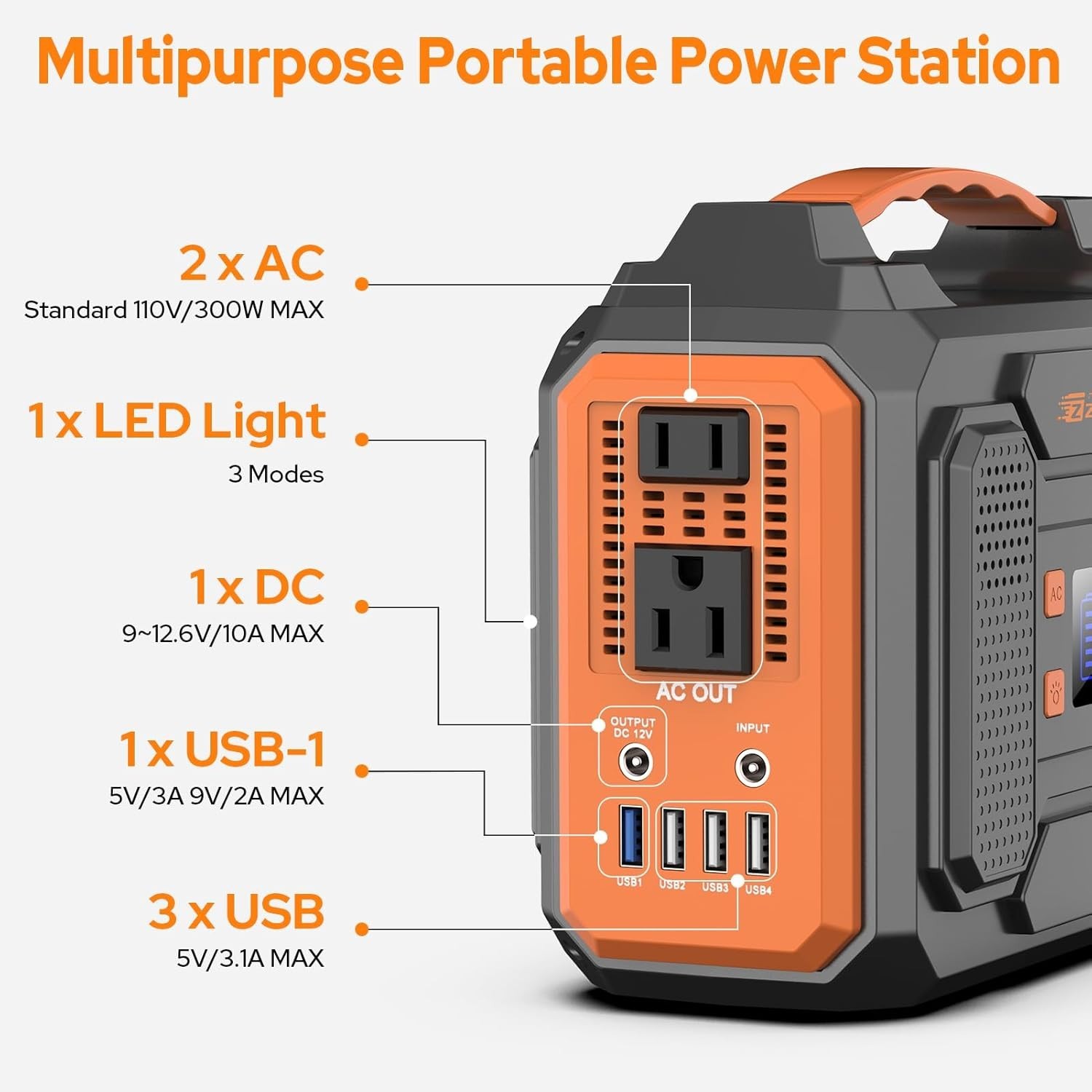 Outdoor 300W Solar Generator – Lightweight Portable Power with Safety Features