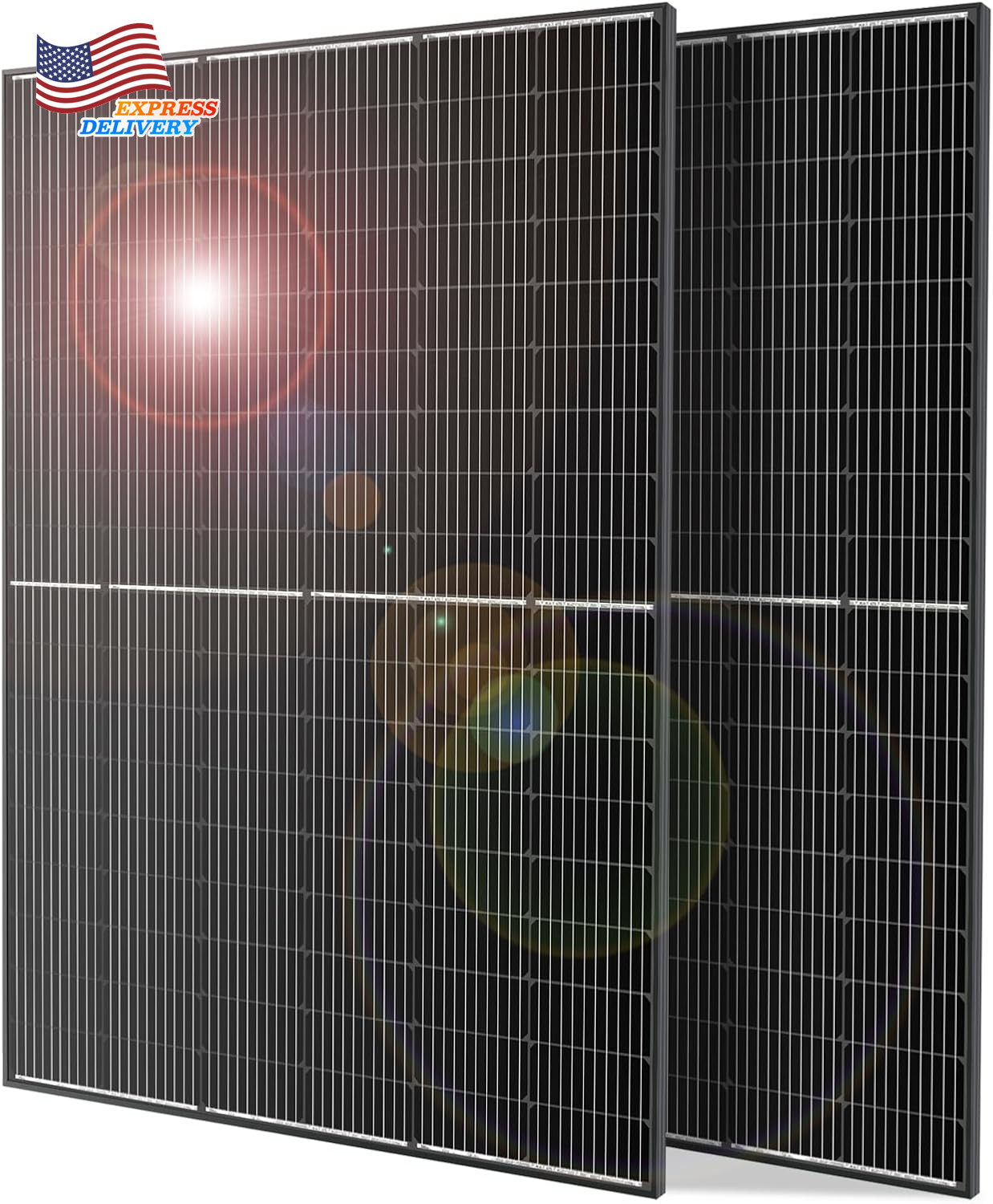 2×400W Monocrystalline Solar Panels 31V per Panel for Charging 12/24V Devices