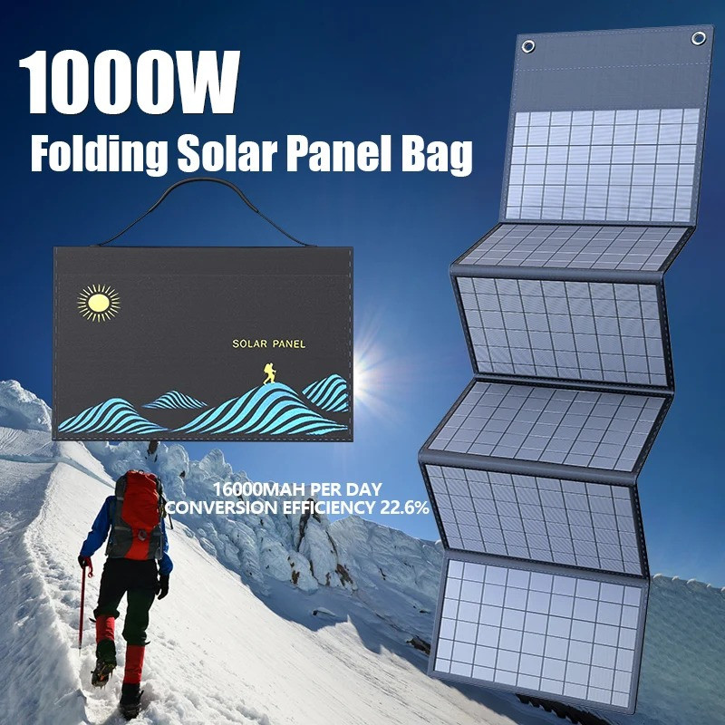 1000W Portable Camping Solar Panel USB+DC Solar Charger