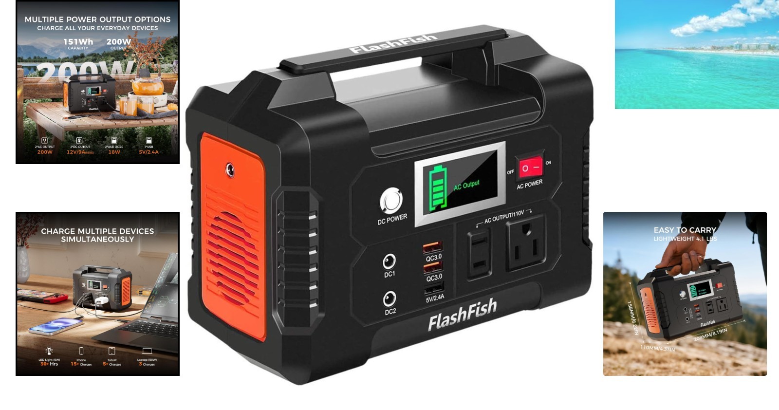 200W Portable Power Station – 40800mAh Solar Generator for Camping & Emergencies