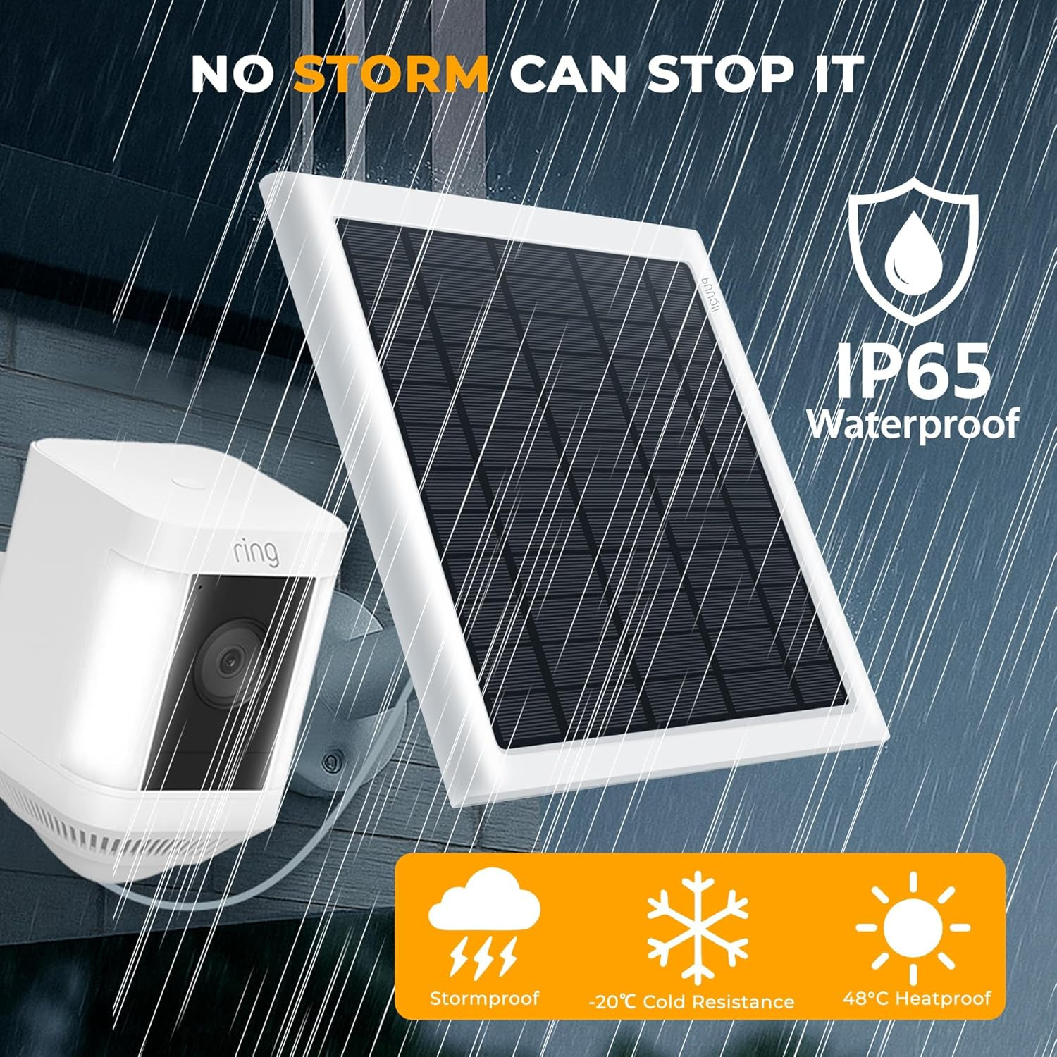 8W Solar Panel for Ring Camera, Solar Panel Charger Compatible with Ring Stick u