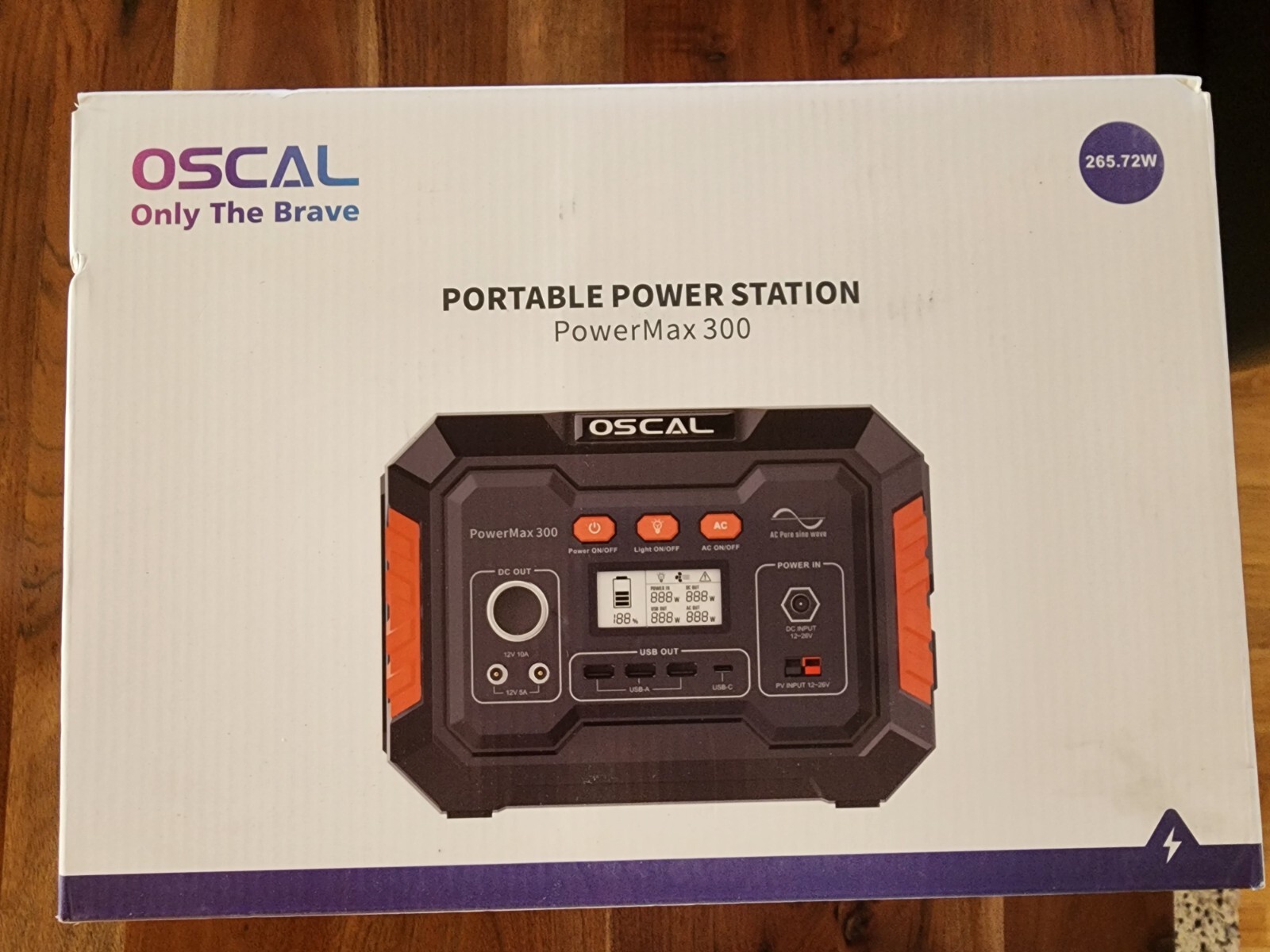 OSCAL Portable Power Station 300W (Peak 600W) Solar Generator with PD 60W Output