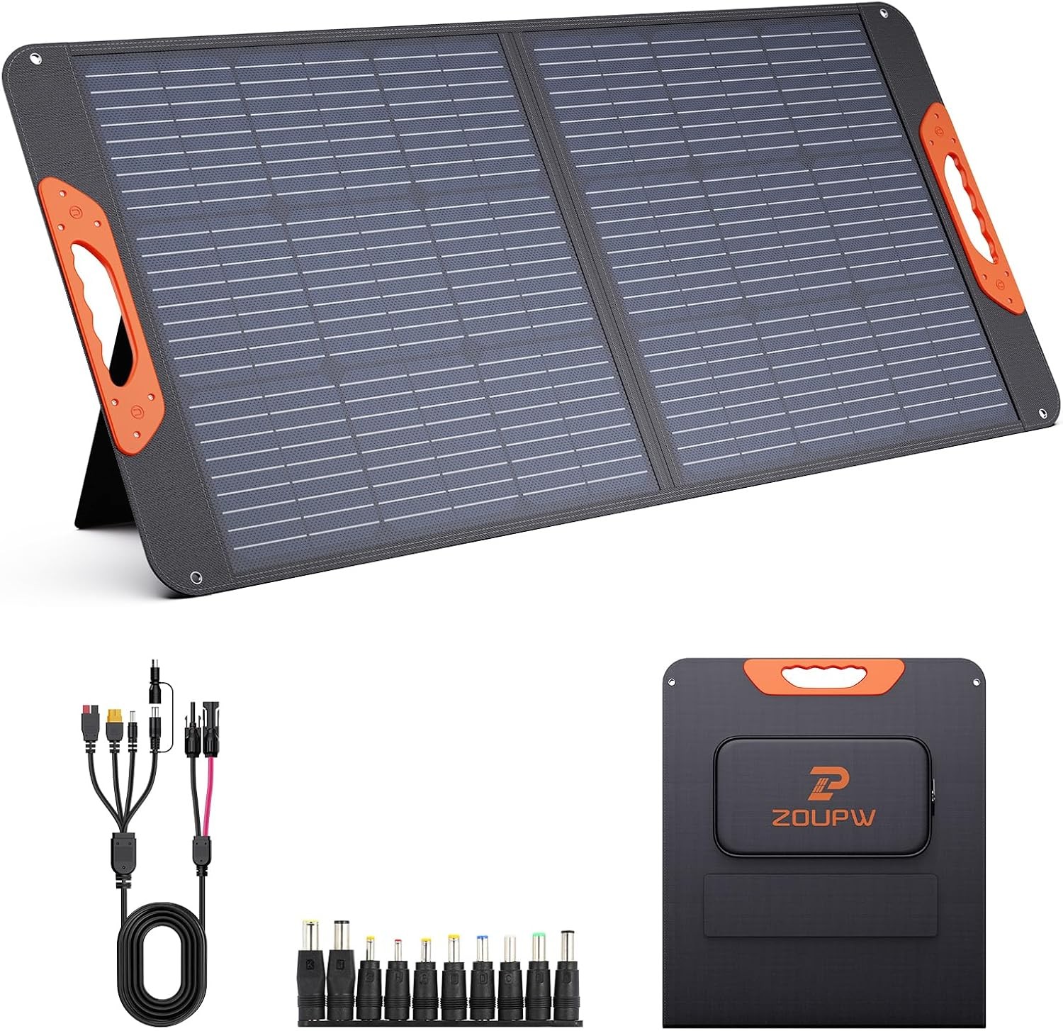 100W Portable Solar Panel,RV Essentials, 20V ETFE Foldable Solar Charger for