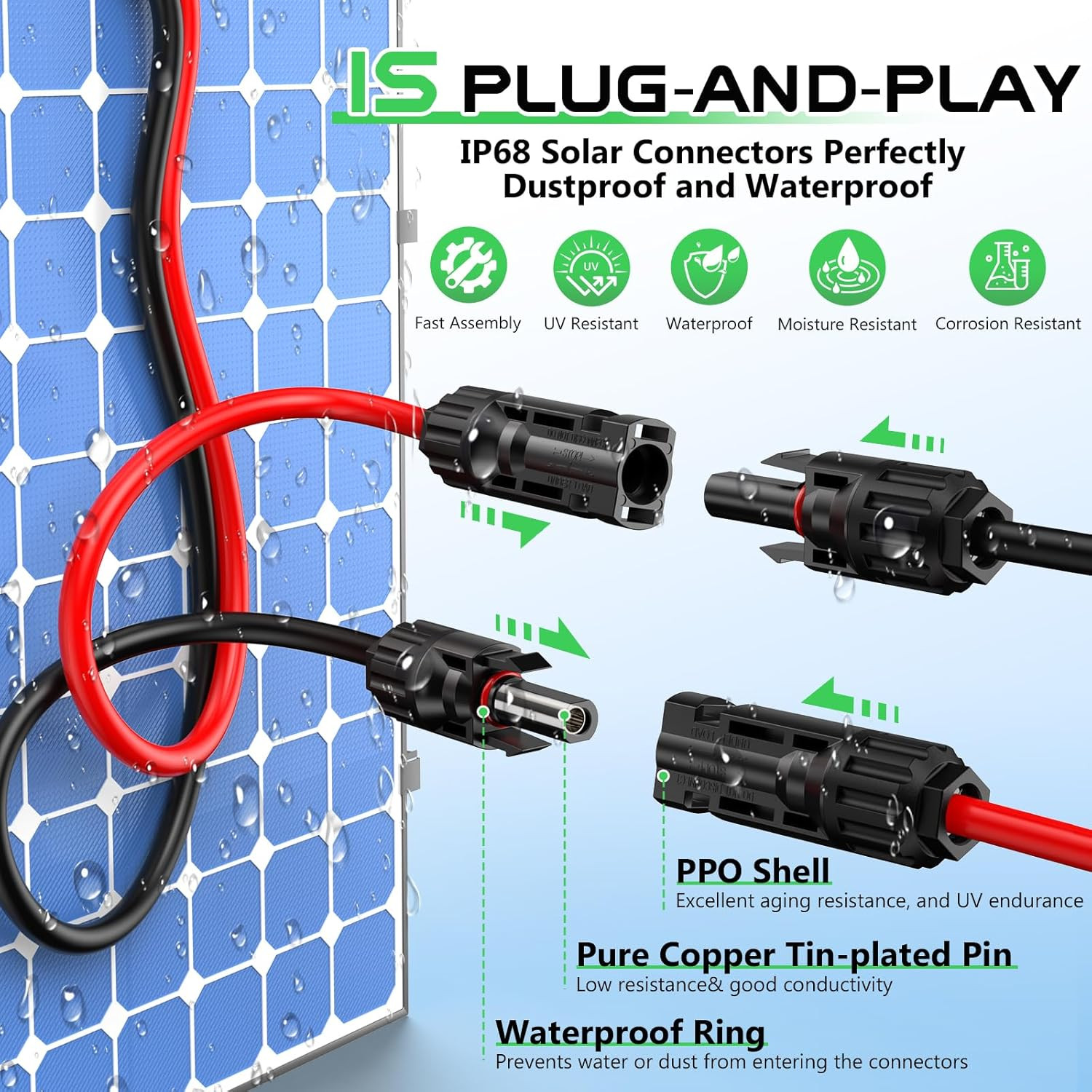 Solar to XT60 Solar Cable (10AWG-25FT)