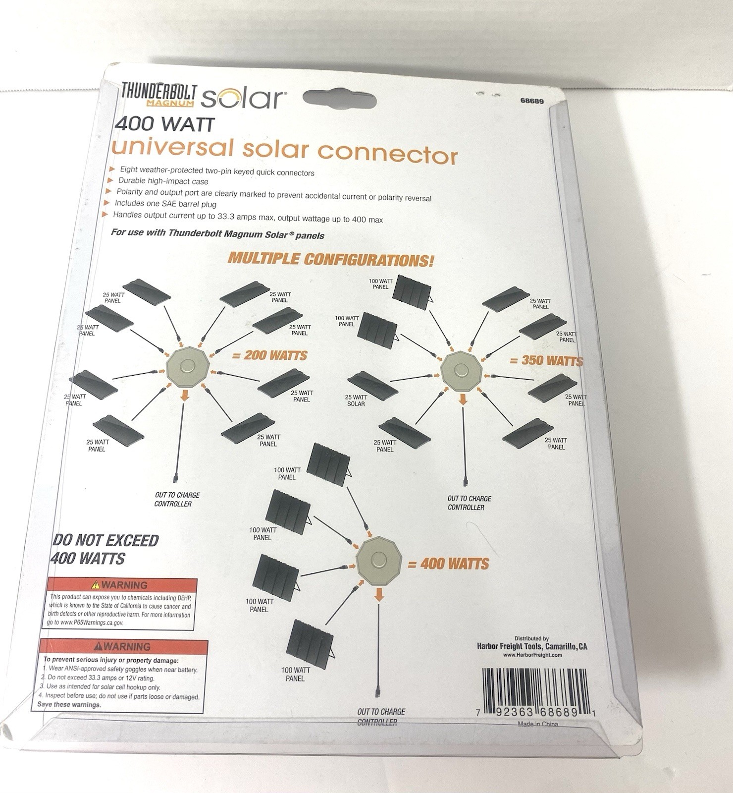 NEW Thunderbolt 68689 Magnum Panel Output 400 Watt Universal Solar Connector