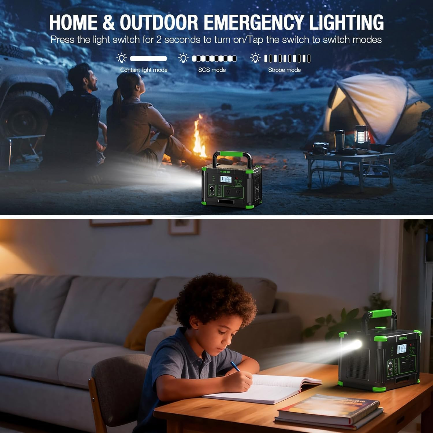 500W Portable Power Station, 519.48Wh Outdoor Solar Generator, 10-Port Powerhous