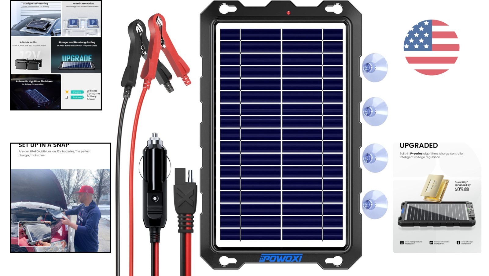Versatile 7.5W Solar Charger for Cars, Boats, RVs – Waterproof & Efficient