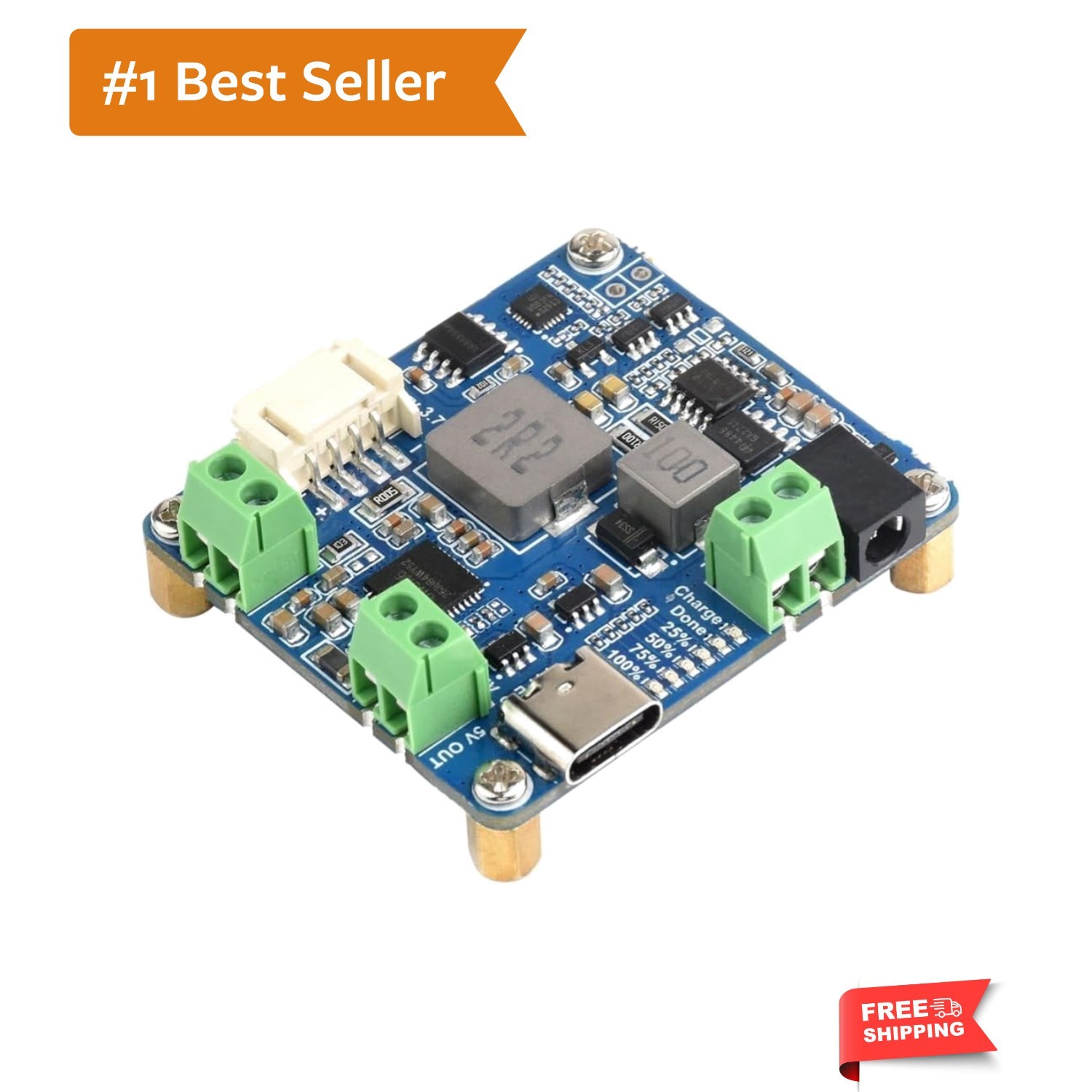Solar Power Management Module D for 6V~24V Solar Panel and Type-C Power Adapt…