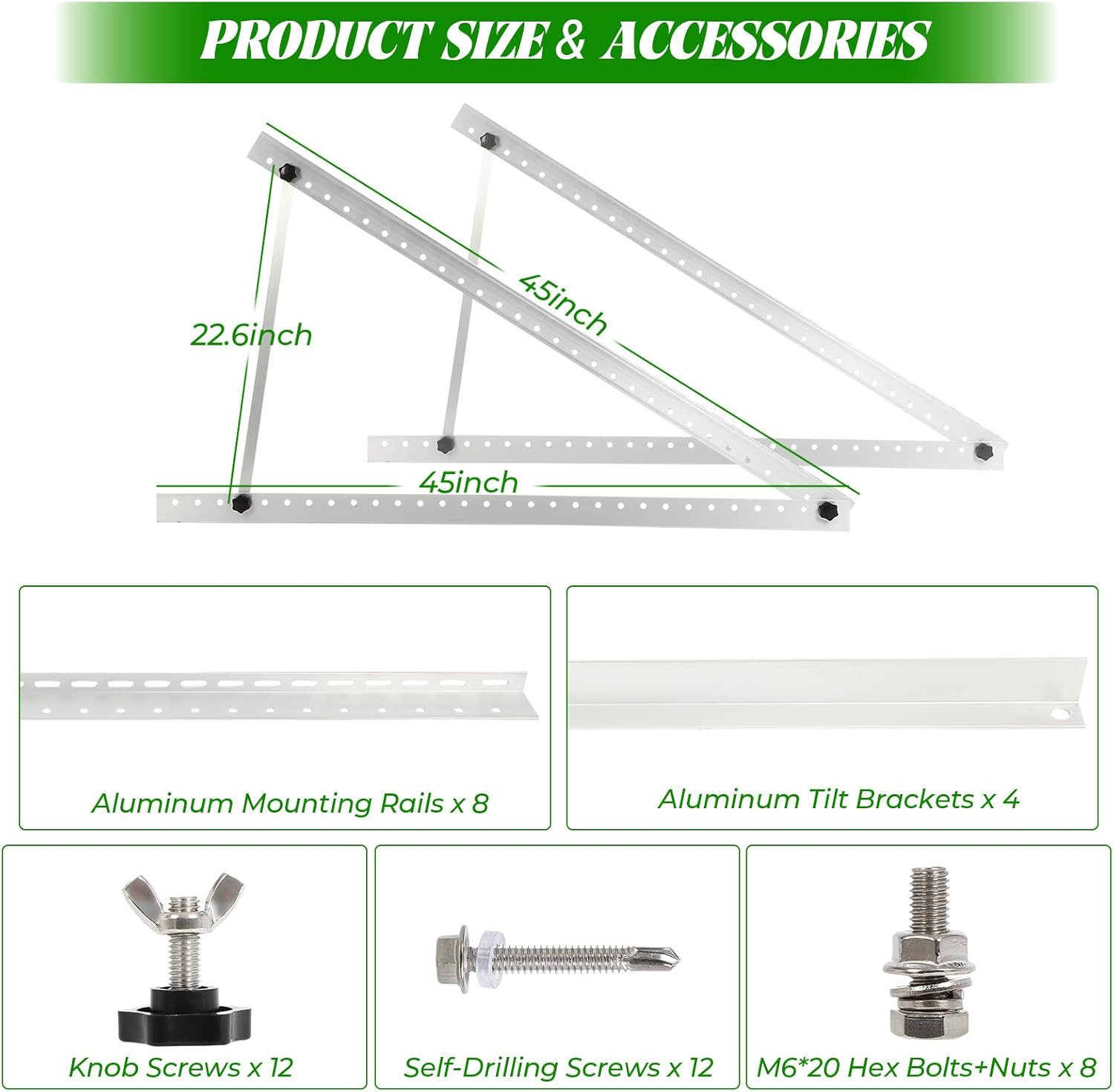 Adjustable Solar Panel Mount Brackets for RV, Boat, and Off-Grid Use