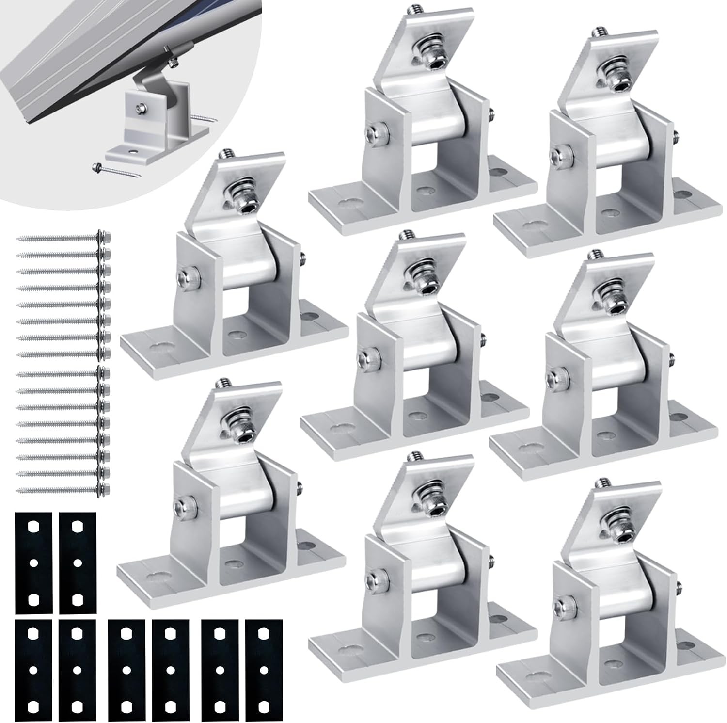 Solar Panel Tilt Mounting Kit 8PCS 10-60 Degree RV
