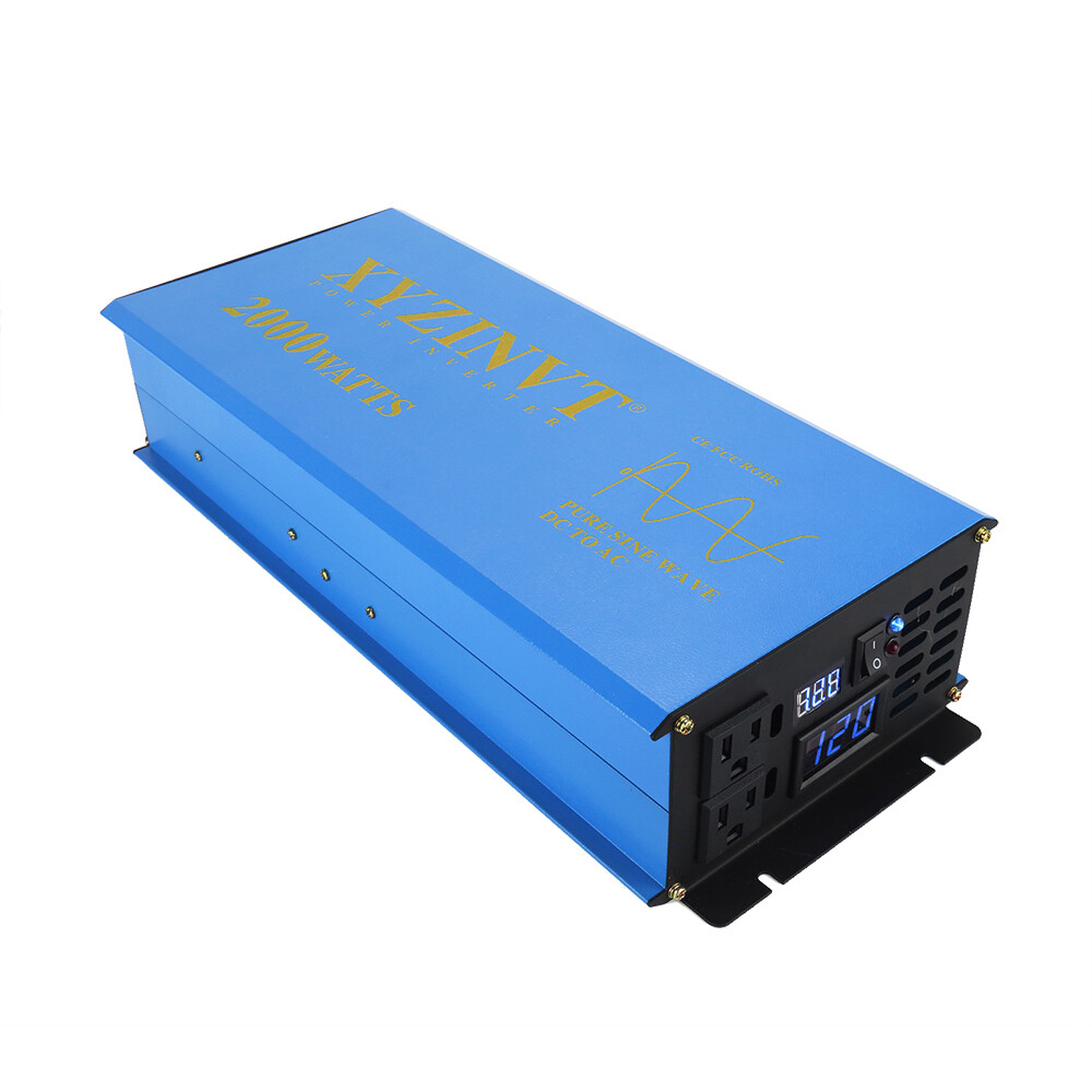 12V 24V Pure Sine Wave Inverter 110V 220VAC Power Converter 2000W Motor Solar RV
