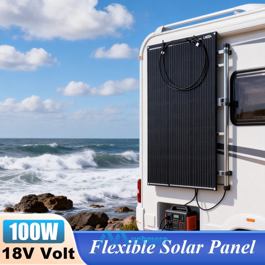 100W Flexible Solar Panel Mono 18V Off-grid Power Camping Home RV Battery Charge