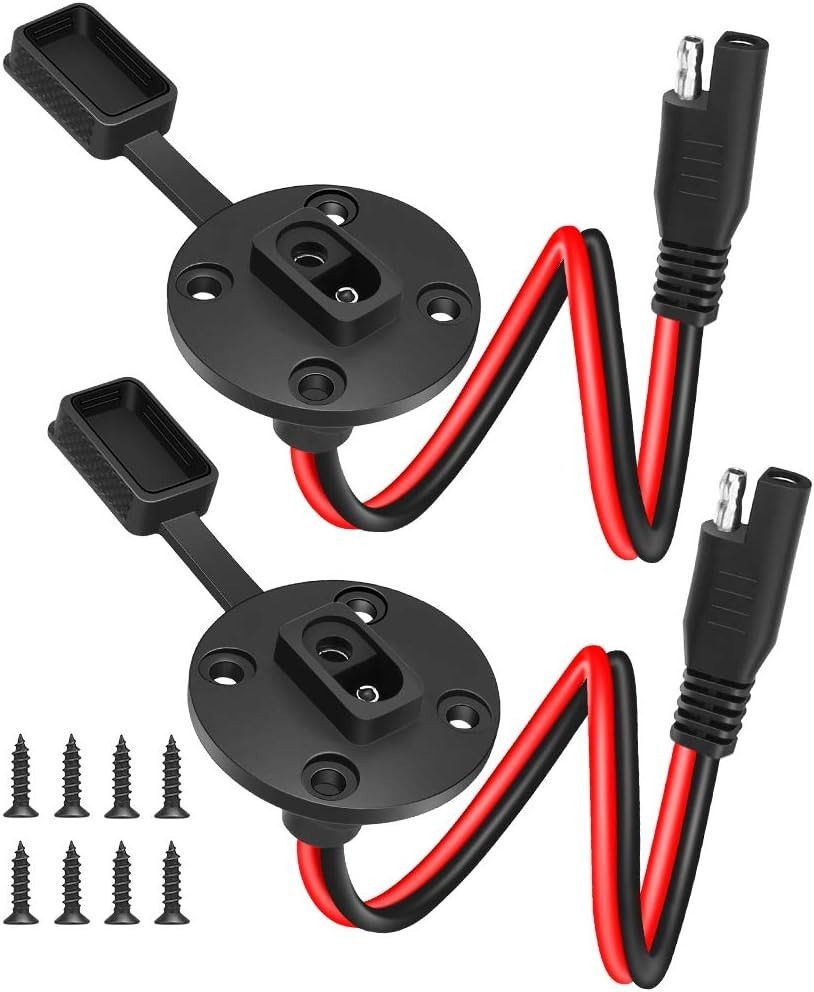 Durable SAE Plug Adapter Cable with Waterproof Cap – 2 Pack for Versatile Use