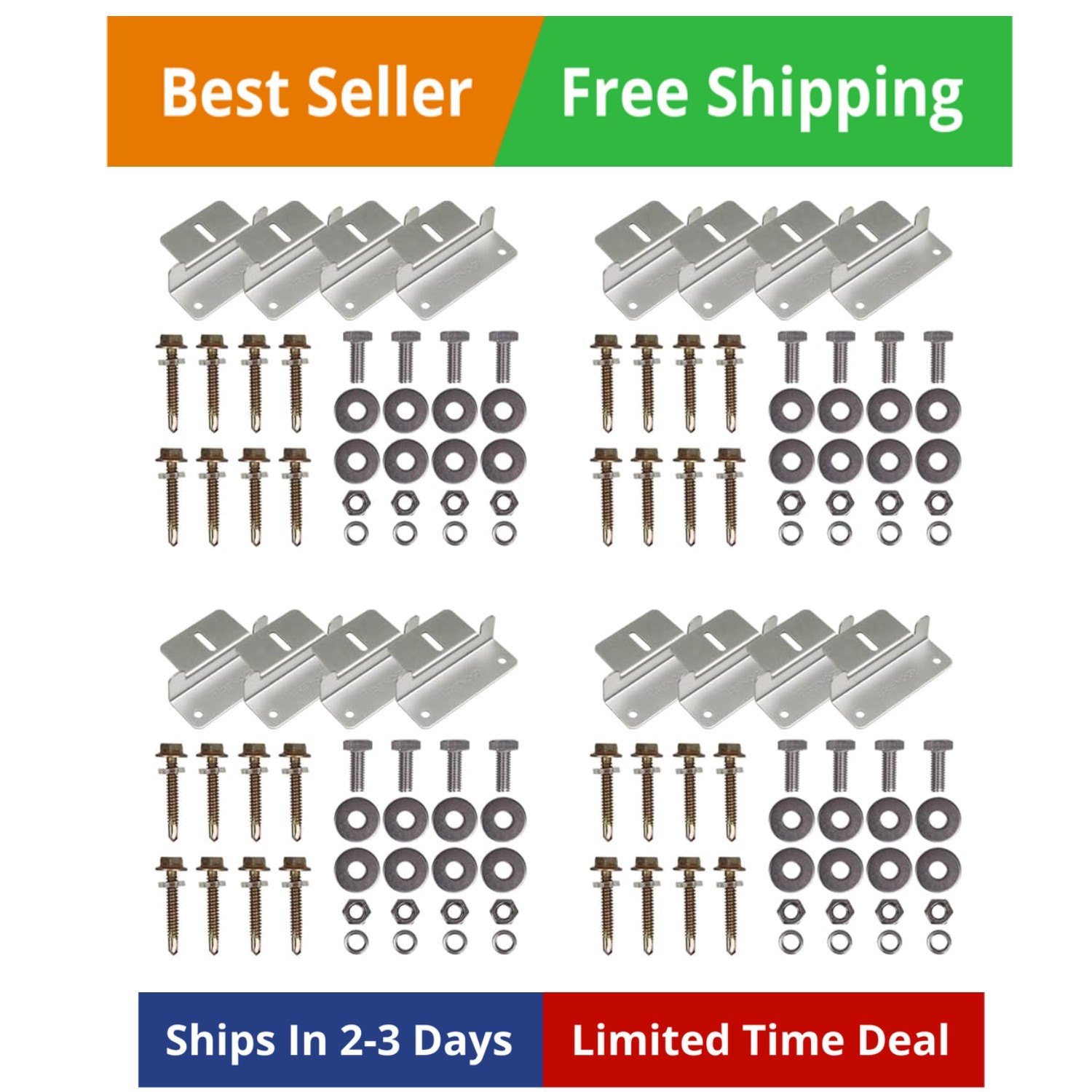 4 Sets of Solar Panel Mounting Z Brackets Lightweight Aluminum Corrosion-Free…