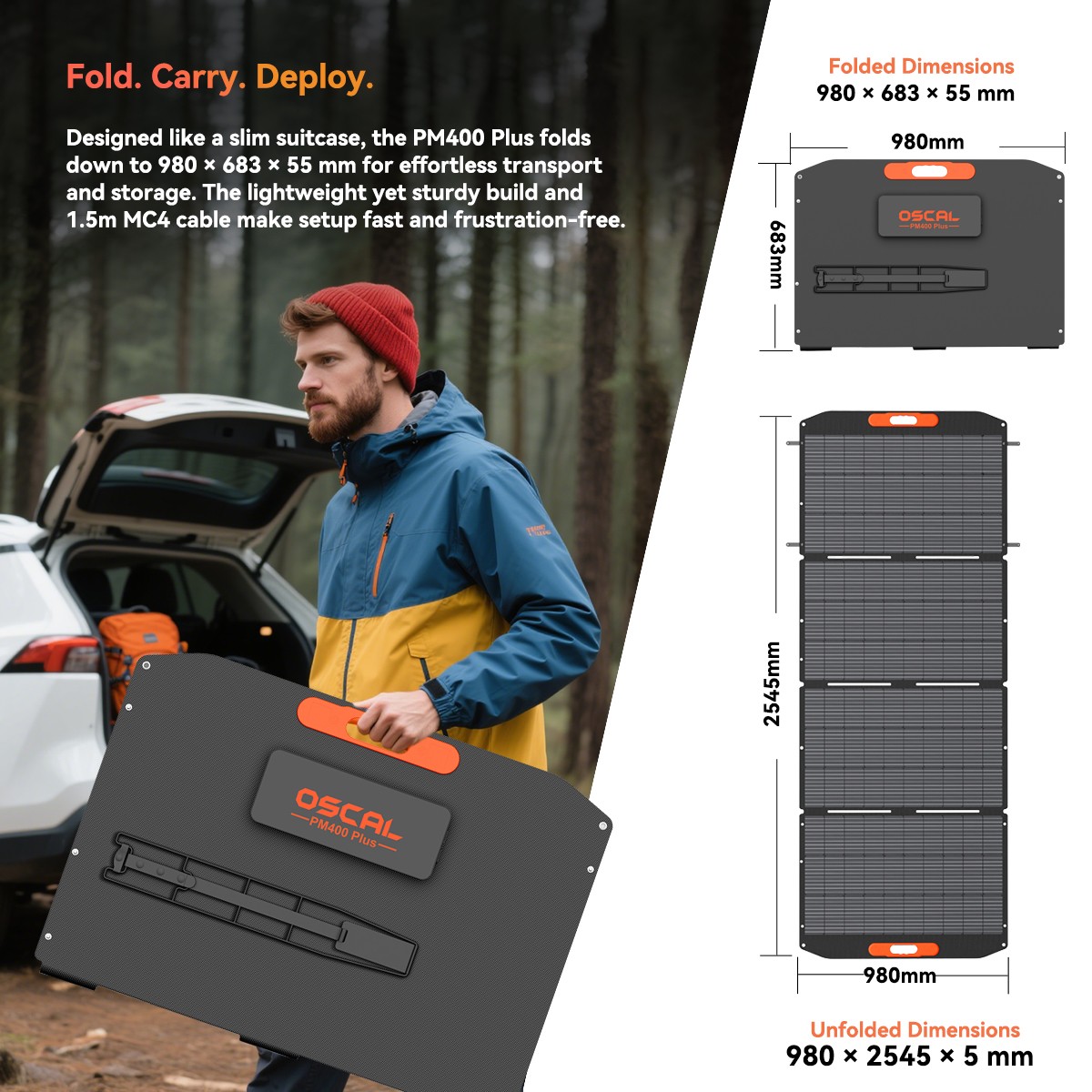Blackview OSCAL PM400 Plus 400W Foldable Solar Panel for Power Station Camping