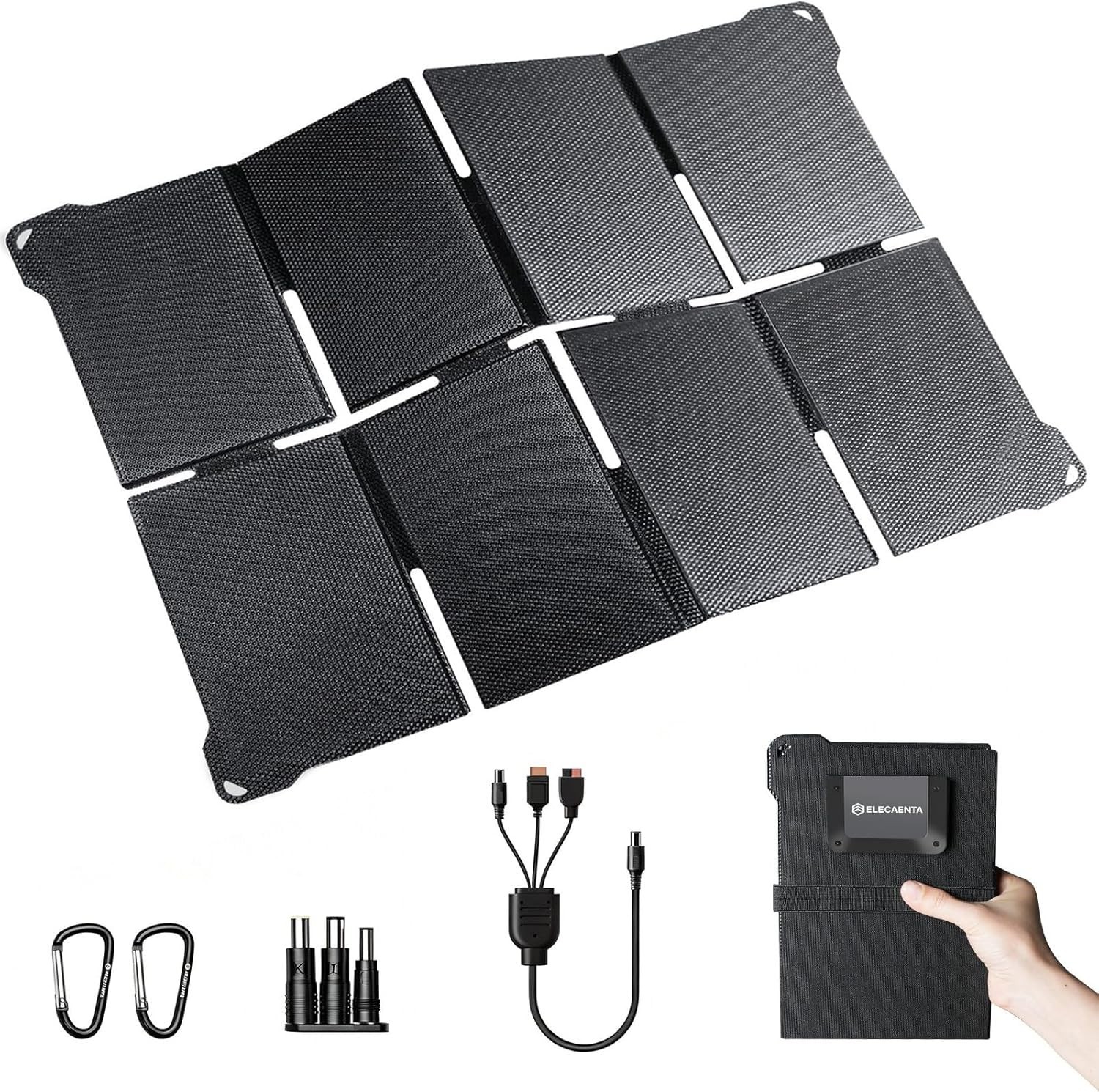 45W Portable Solar Panel, HPBC Solar Cells, 25.4% High Conversion, DC USB C &…