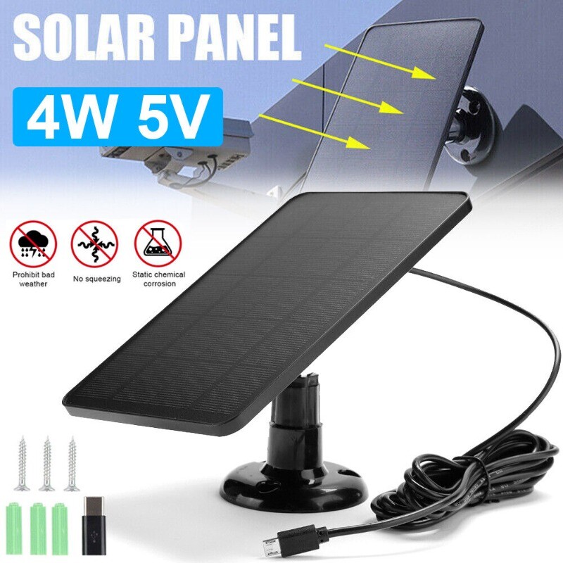 Solar Panel Micro USB Power CCTV Camera Security Cam Battery Charger Outdoor