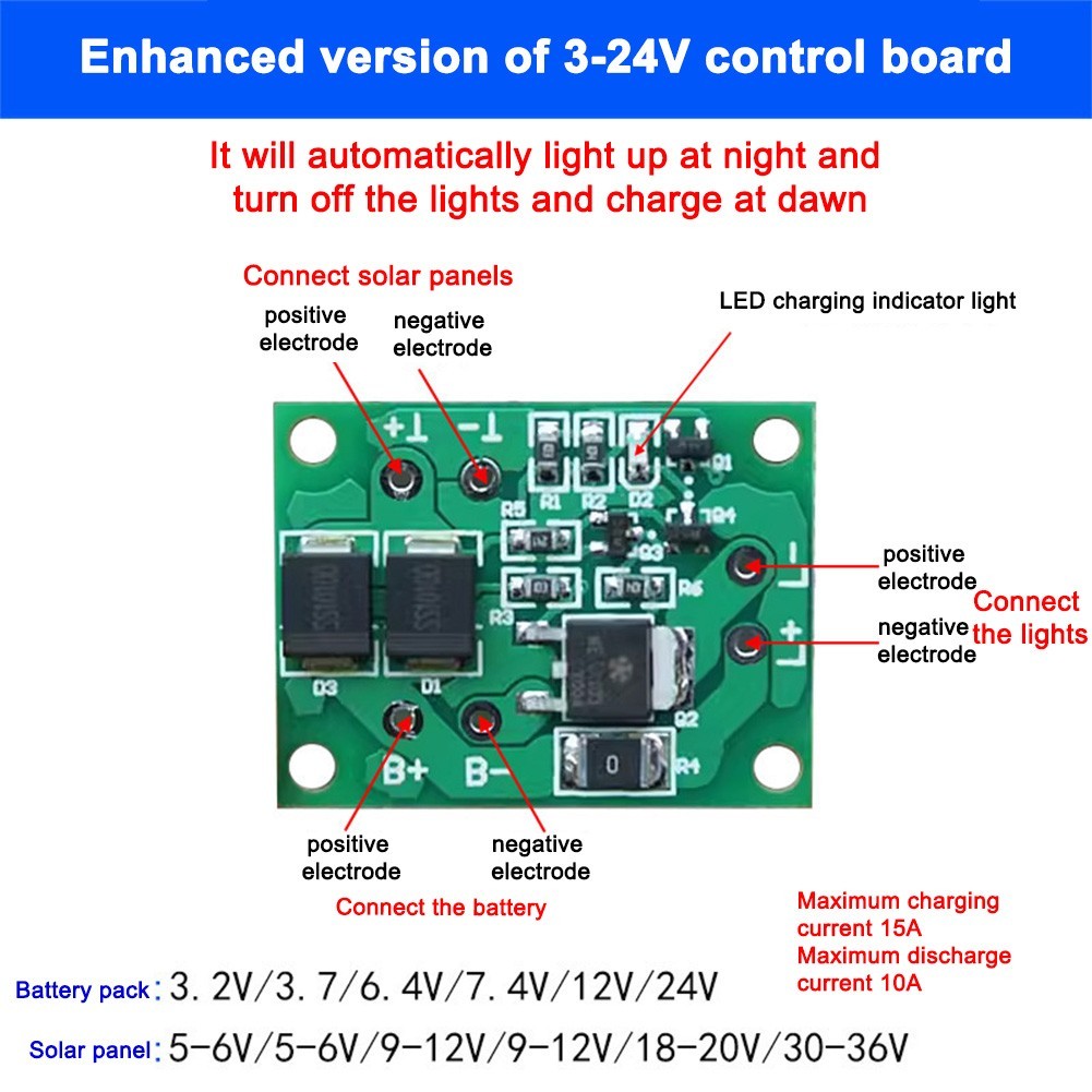 Garden Decor Solar Controller Dusk To Dawn Sensor For Solar Lawn Lights