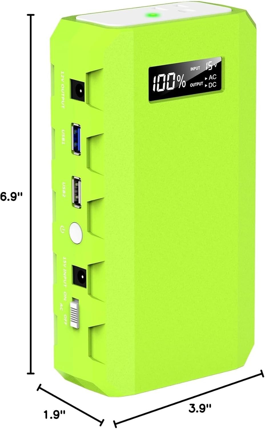 powkey Portable Power Station with AC Outlet, 65W/110V External A-Green