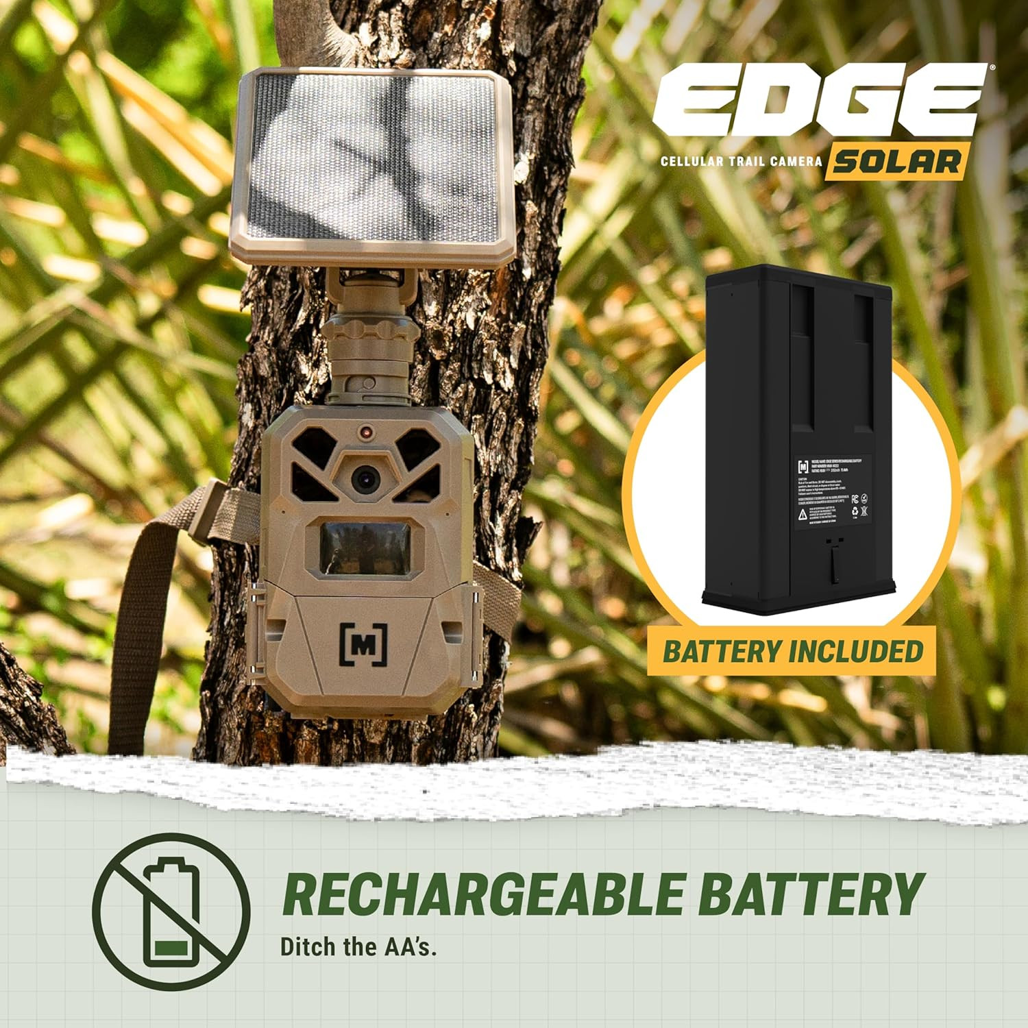Edge Solar Trail Camera – 40MP, 1080P Video, Low-Glow Flash, Auto-Connect