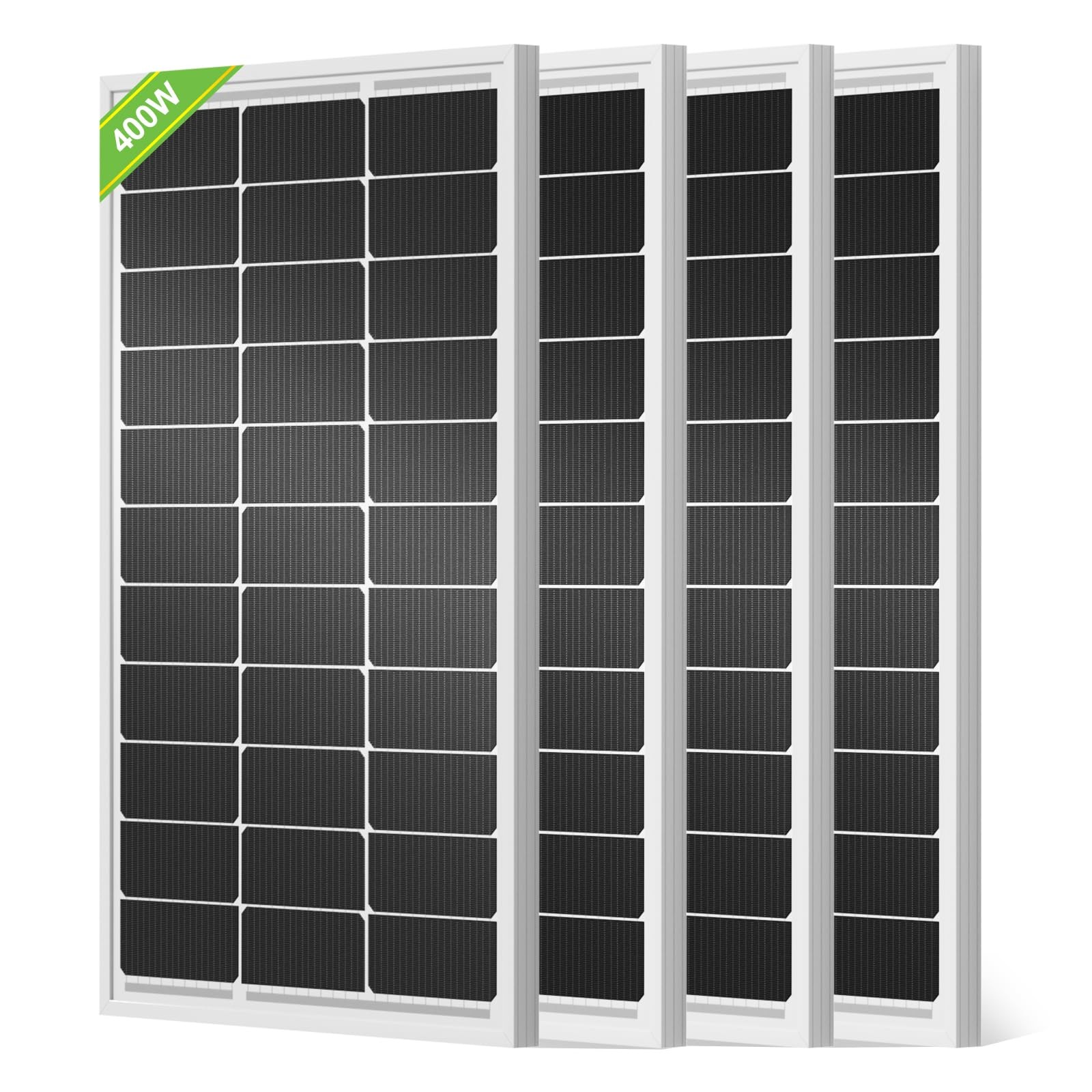 ECO WORTHY 400W Solar Panels 4pcs 100 Watt 18V Monocrystalline Solar Panel
