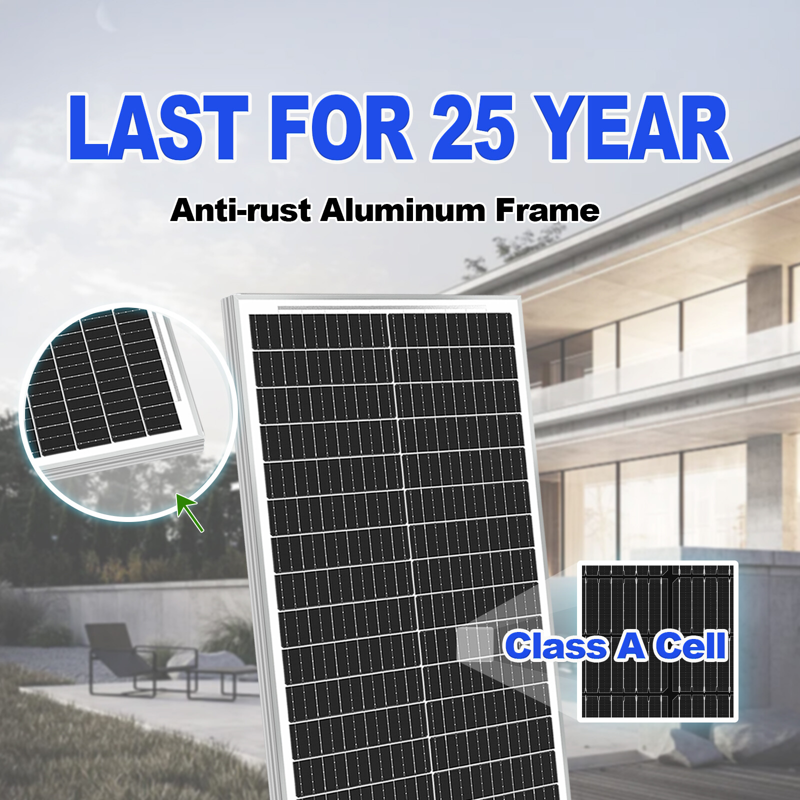 100W Solar Panel 12V PV Watt Monocrystalline Power Charger for RV Home Rooftop