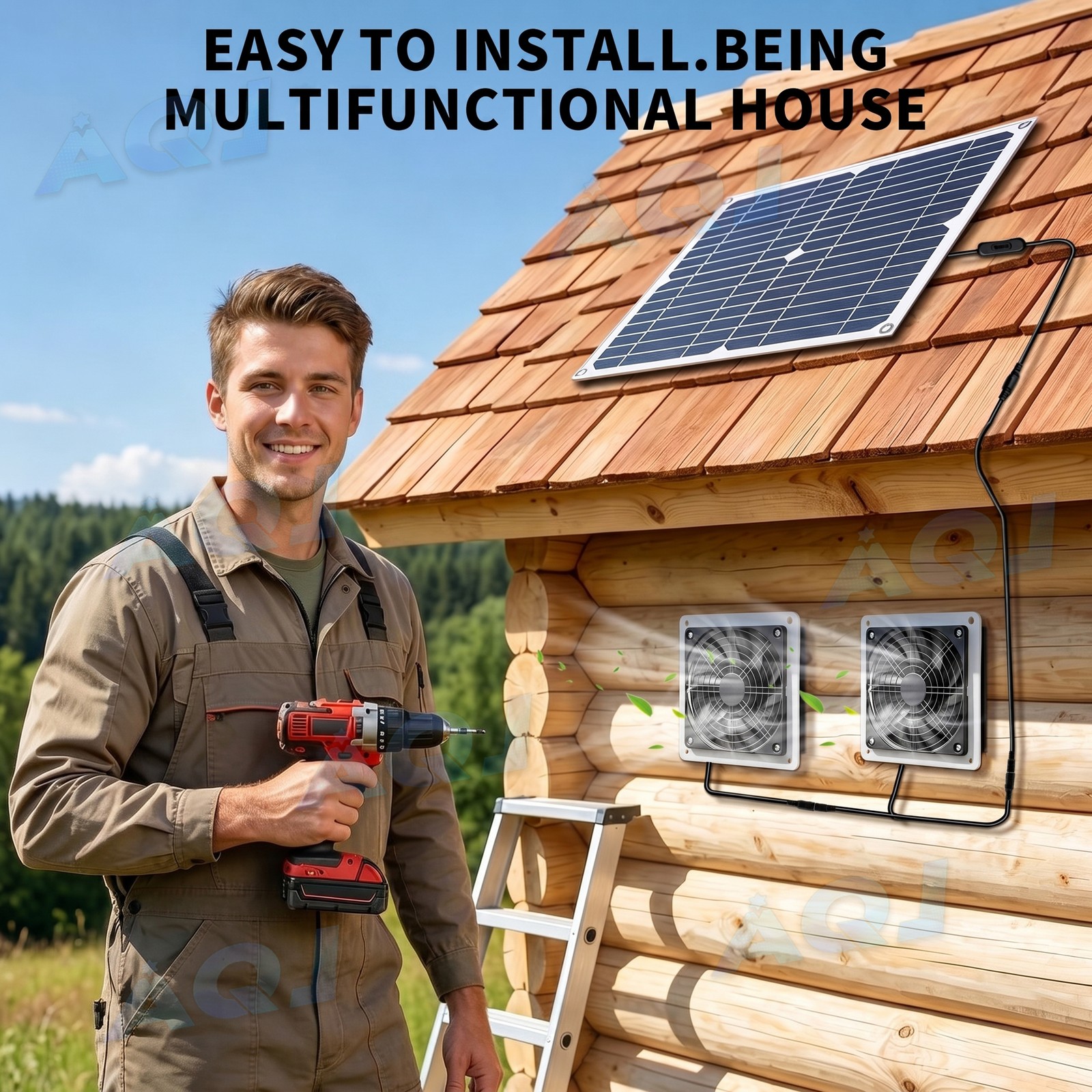 fo Shed Grenhouse, Dog House,Sola Powered Fan for ntake Or Exhraust Vent Cooling