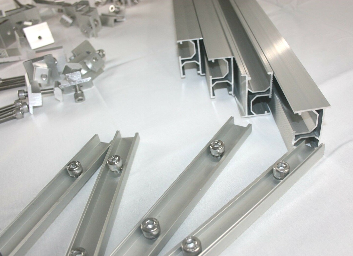 Solar Rail kit for 4 panels w/ clamps, L brackets w/7.3ft rails(not 3.6ft rails)