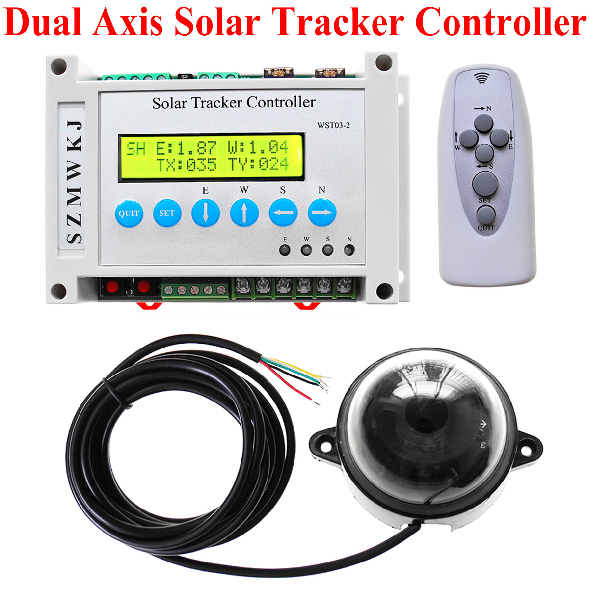 Single/Dual Axis Solar Tracker Controller W/ Wind Sensor DIY Solar Panel Kits AT