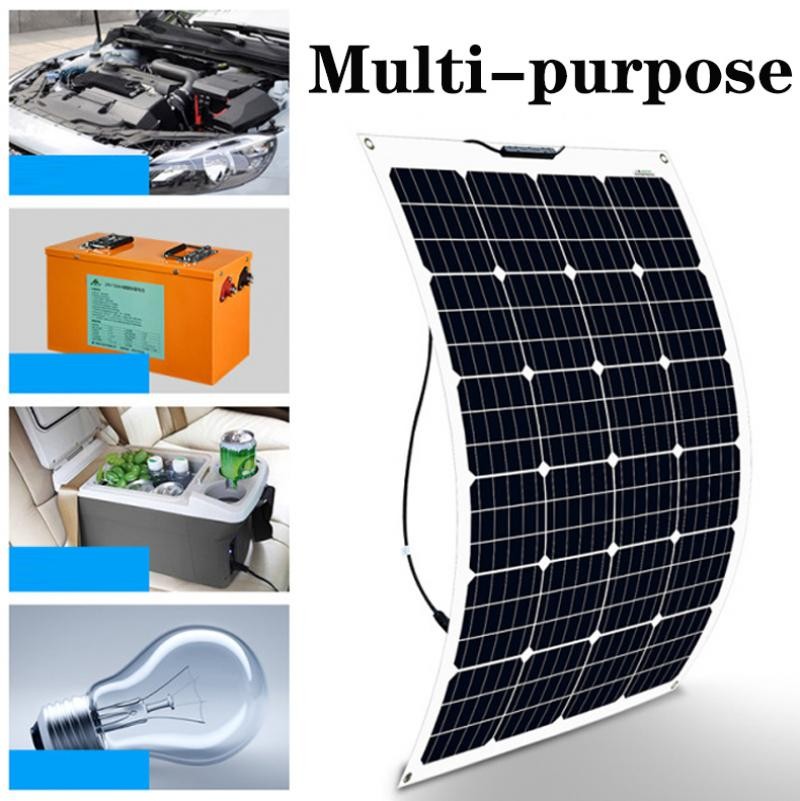 Flexible 300W Watt Mono Solar Panel Home RV Rooftop Camping Off-Grid Power 18V