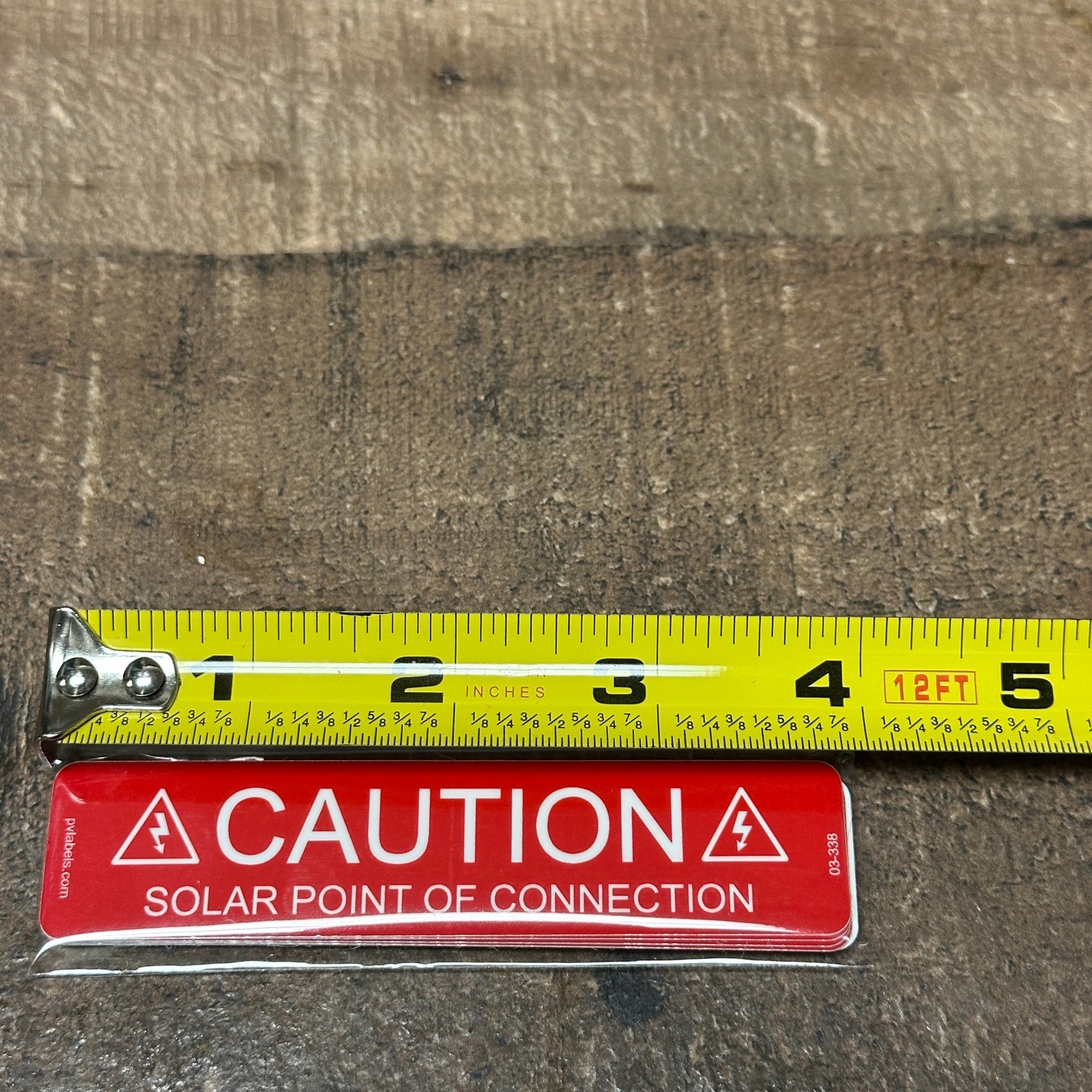 1″ x 4″ CAUTION Solar Point of Connection Labels 03-338 Solar PV Pack of 10 USA