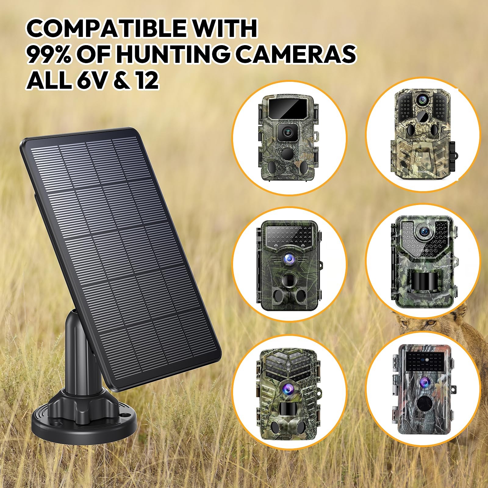 Trail Solar Panel 12V/6V Solar Panel with 4000mAh 3W Solar Battery Kit with H…
