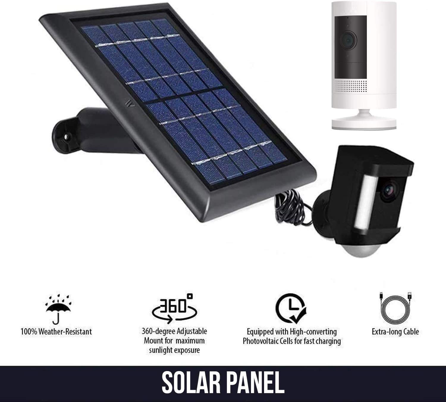 Wasserstein Ring Solar Panel for Spotlight & Stick Up Cam Battery (Used)