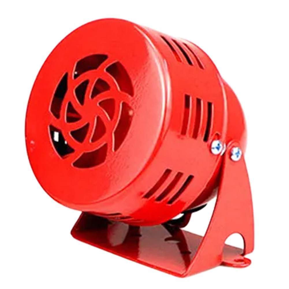 Red Alarm Siren with Motor Powered Sound for Wide Range Voltage Applications