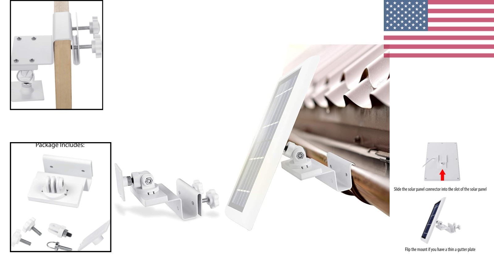 Effortless Solar Panel Installation – Gutter Mount for Ring, Arlo, & Blink Cams