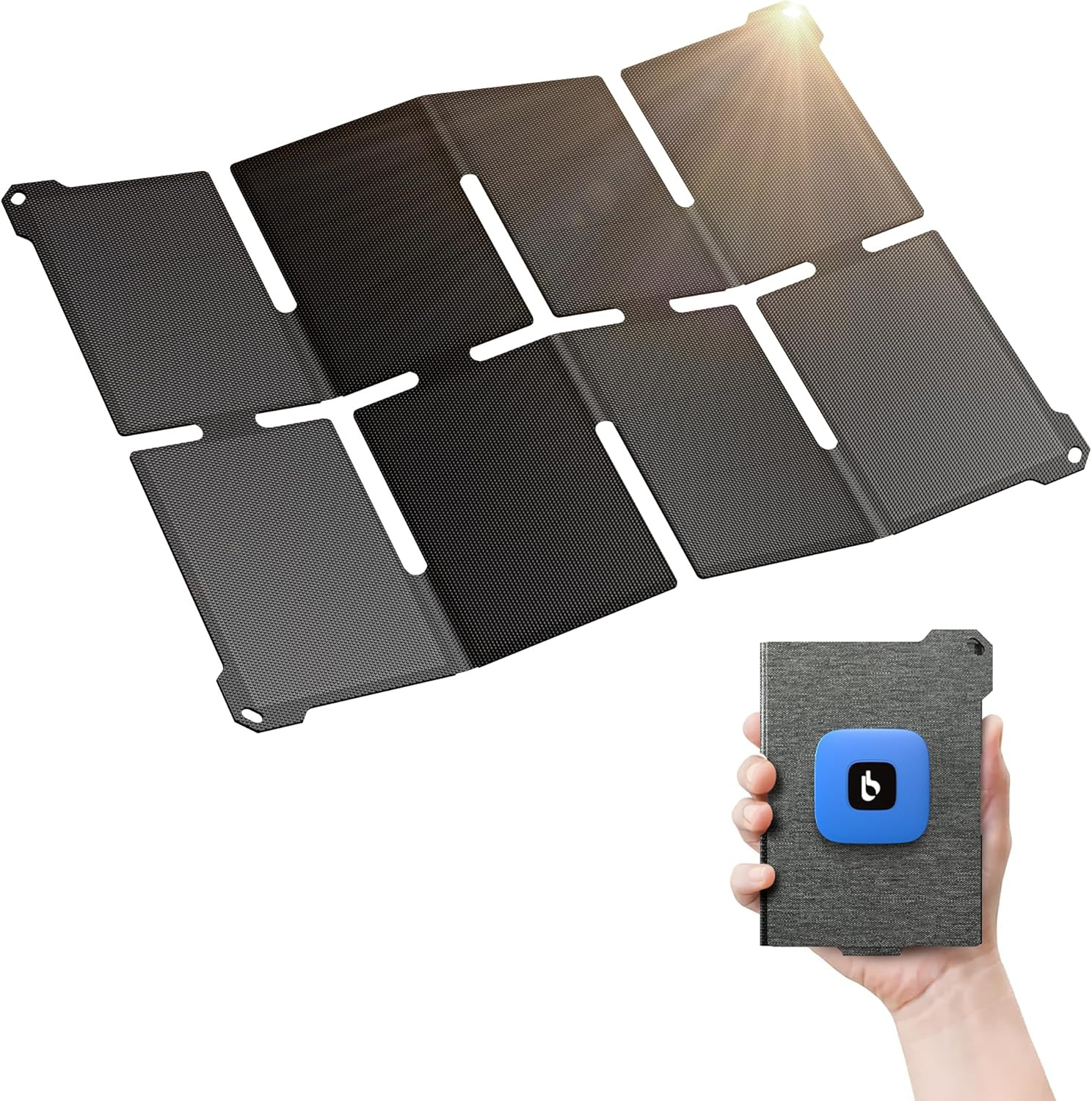 [Upgraded] Bigblue Ultra-Light Portable 25W Solar Panel Charger with USB-A and U