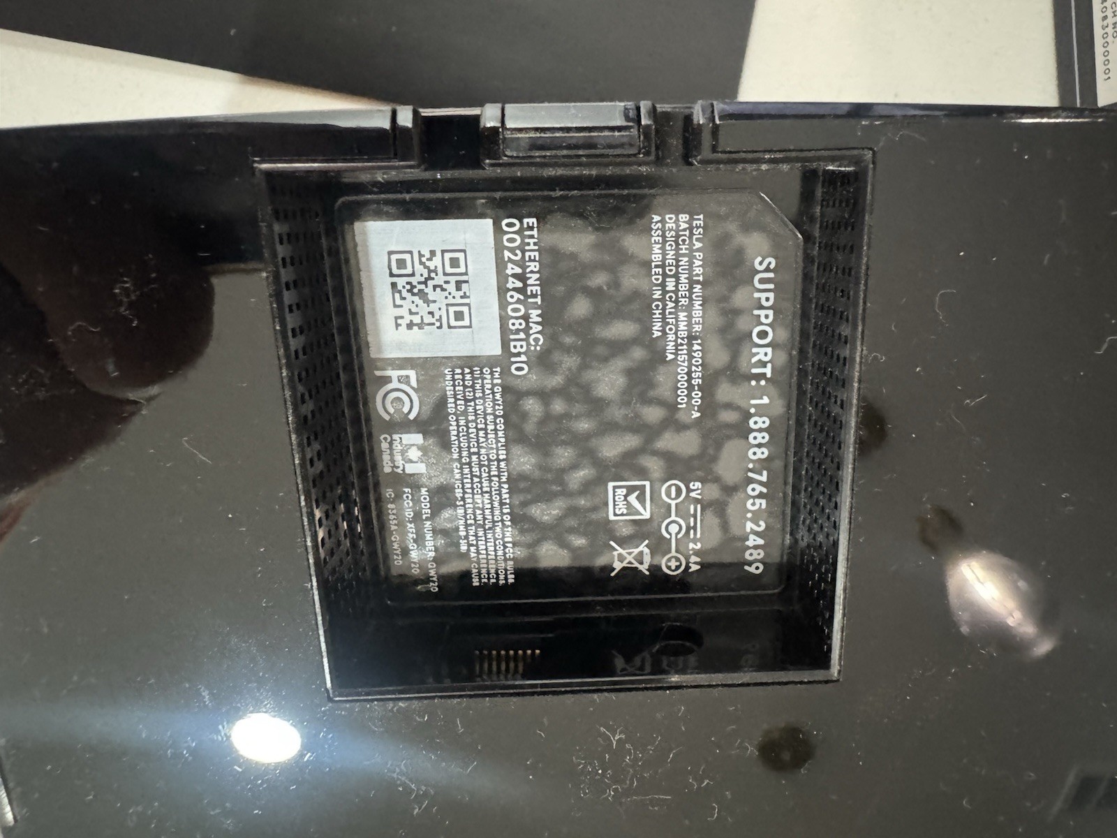 Tesla Solar Gateway – Tesla Part No. 1490255-00-A, Model No. GWY20