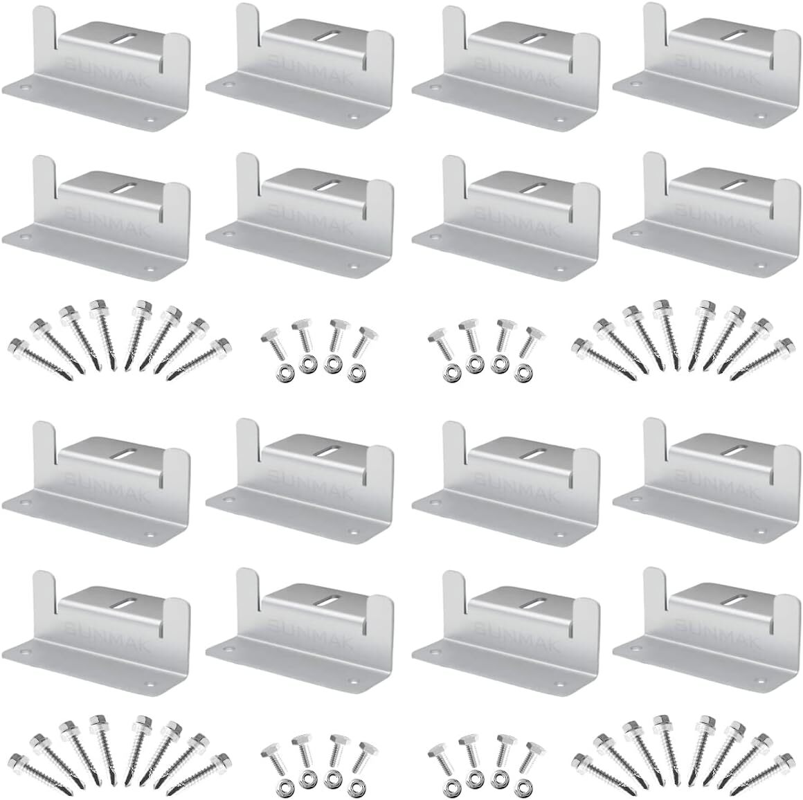 SUNMAK 16 Units per Set Solar Panel Mounting Z Brackets Solar Panel Mounting