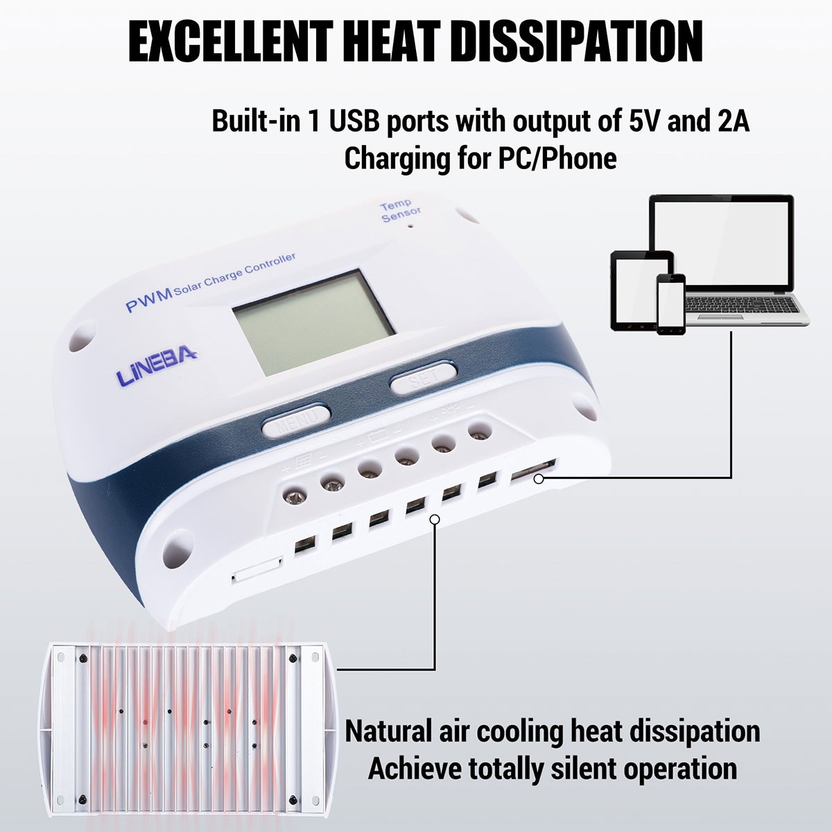 LCD 100A 60A 30A Solar Charge Controller Auto 12V/24V/48V Battery Regulator USB